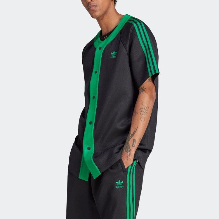 adidas Adicolor Classics+ Short Sleeve Shirts (Gender Neutral) 'Black Green' II5782 - 2