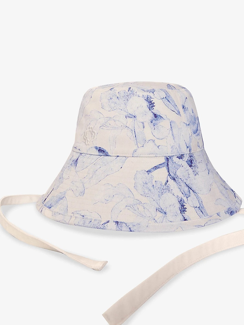 maje Watercolour-Print Logo-Embroidered Cotton Bucket Hat outlook