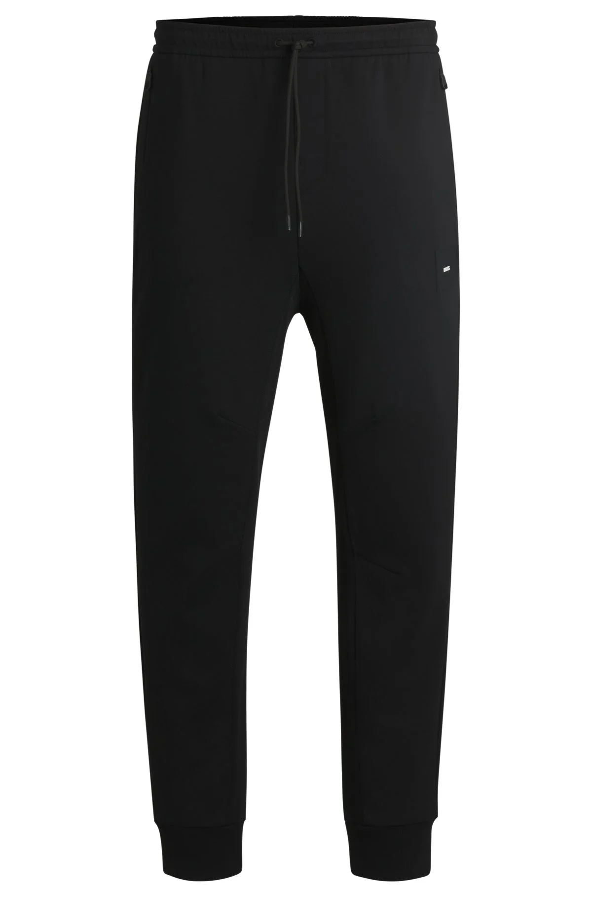 STRETCH TRACKSUIT BOTTOMS WITH LOGO PATCH - 1