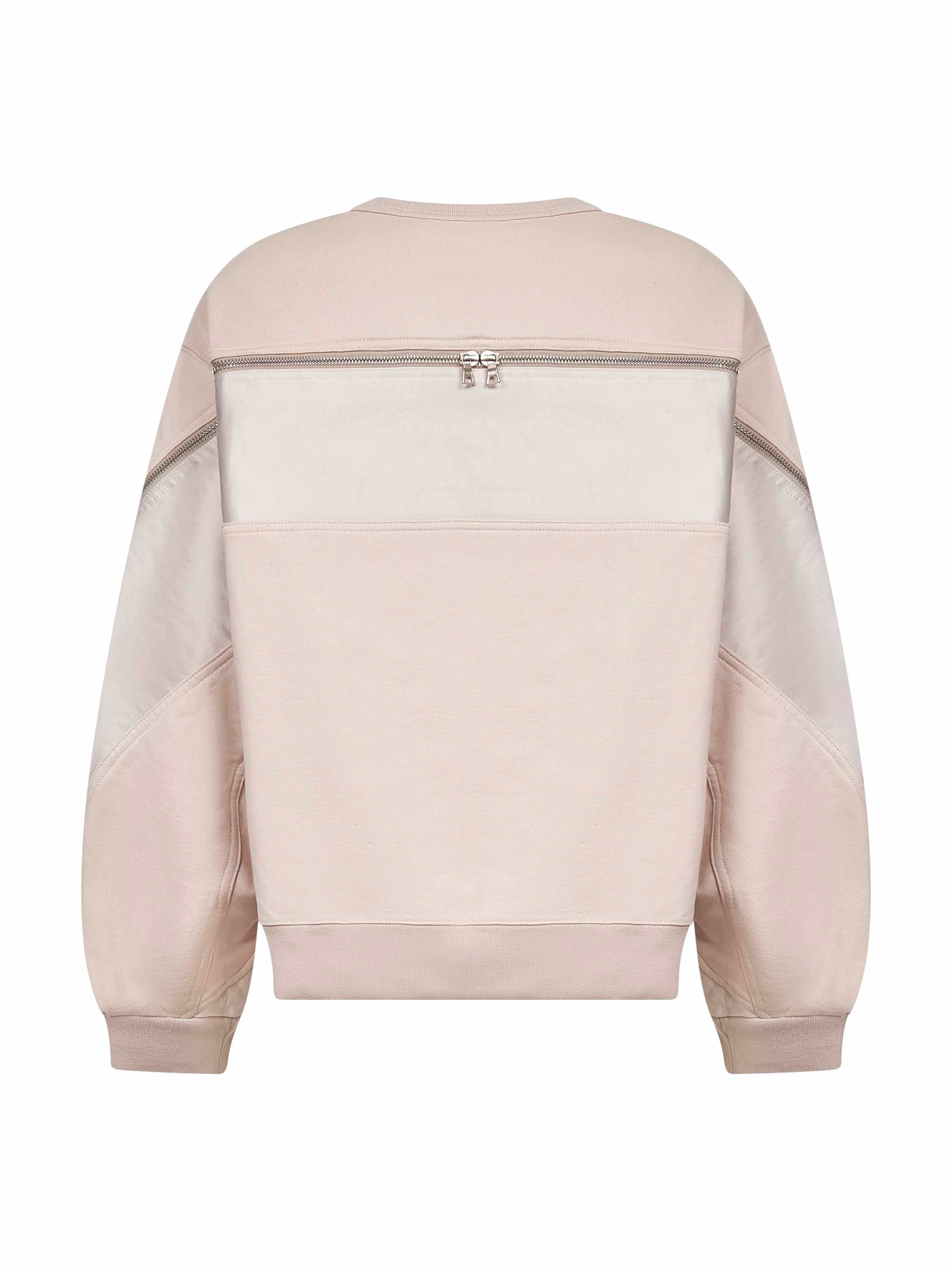 Pink contrasting panels crewneck sweatshirt - 2