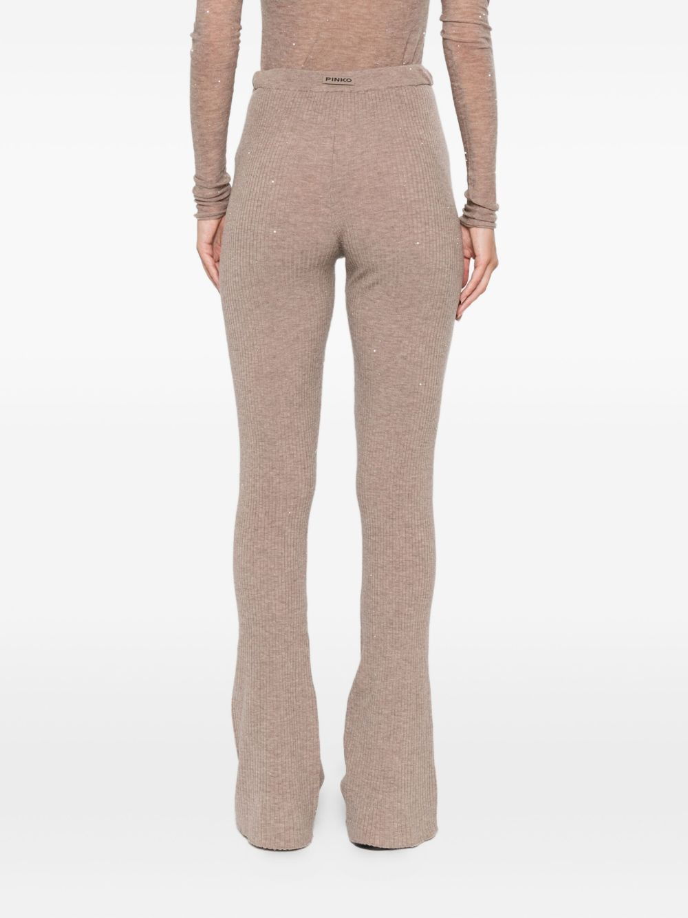 ribbed flared trousers - 4