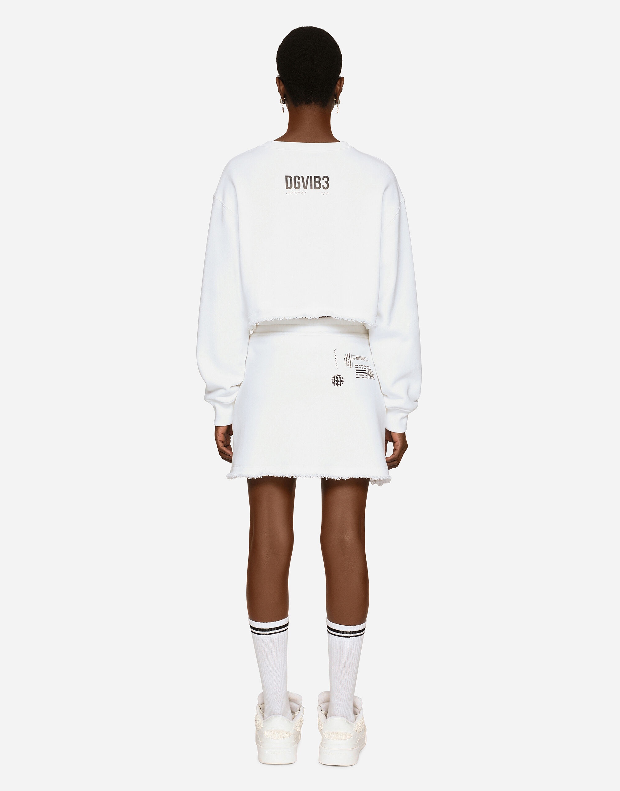 Long-sleeved round-neck sweatshirt in cotton jersey DGVIB3 - 3