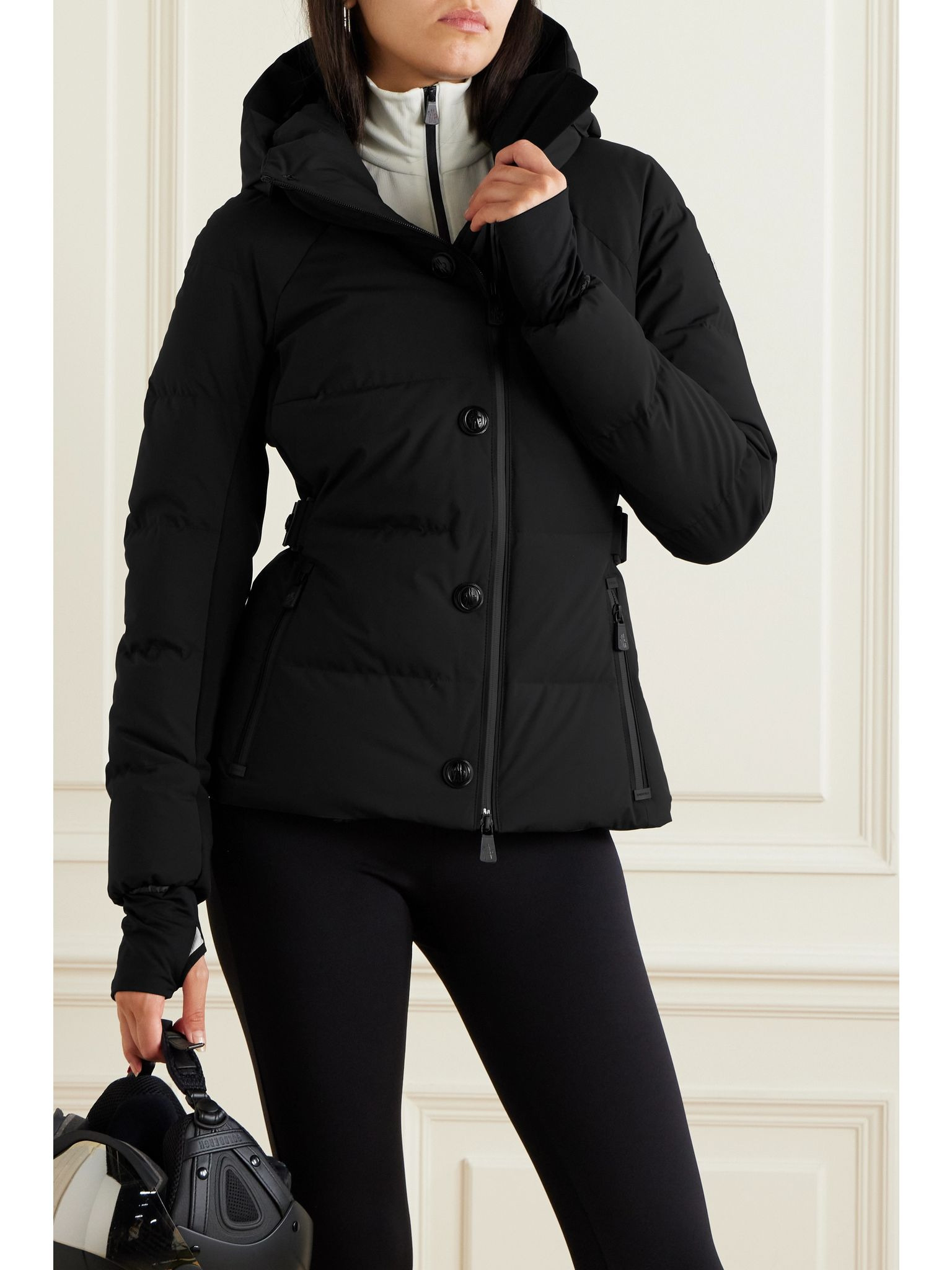Guyane hooded down ski jacket Black - 3