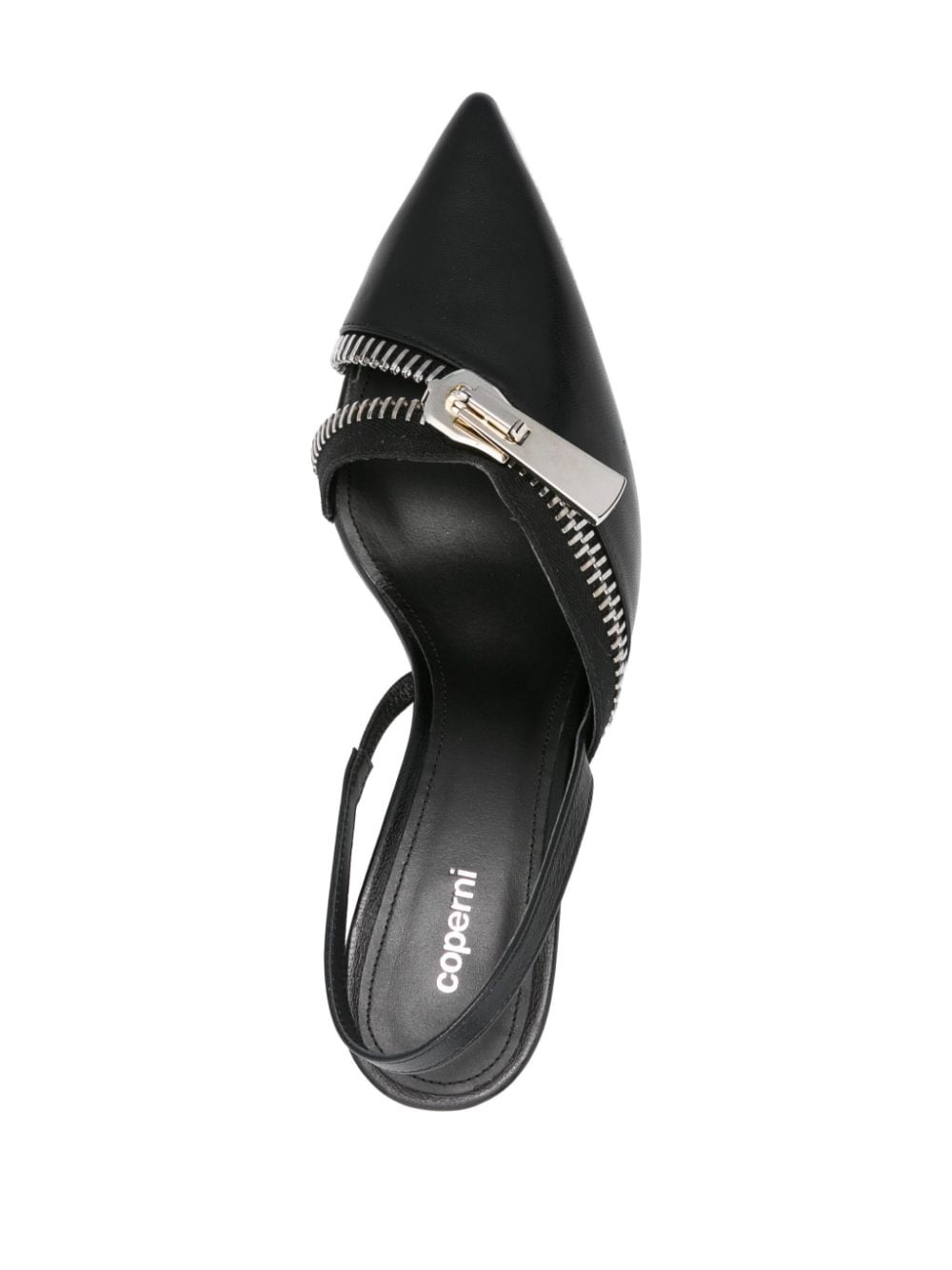 Zip 60mm leather slingback pumps - 4