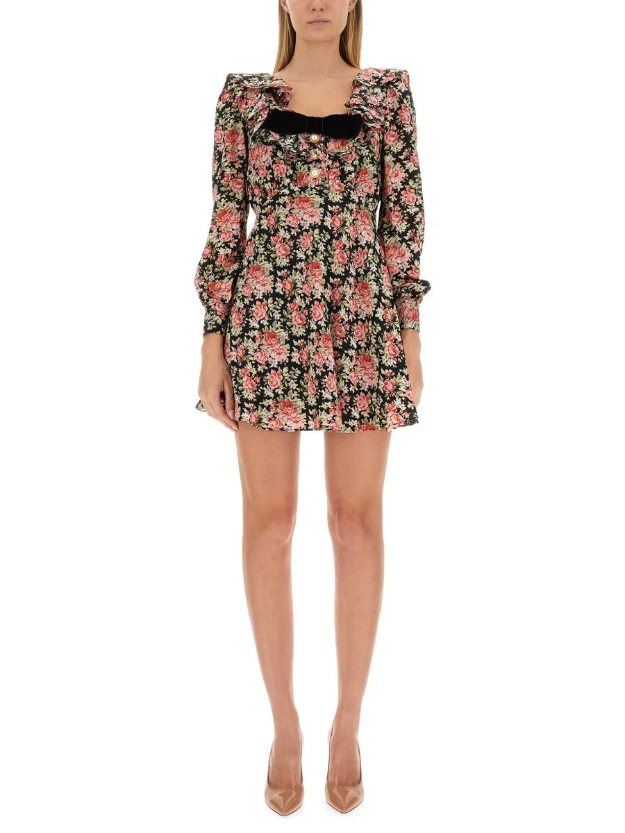 Alessandra Rich Women Flower Print Mini Dress - 1