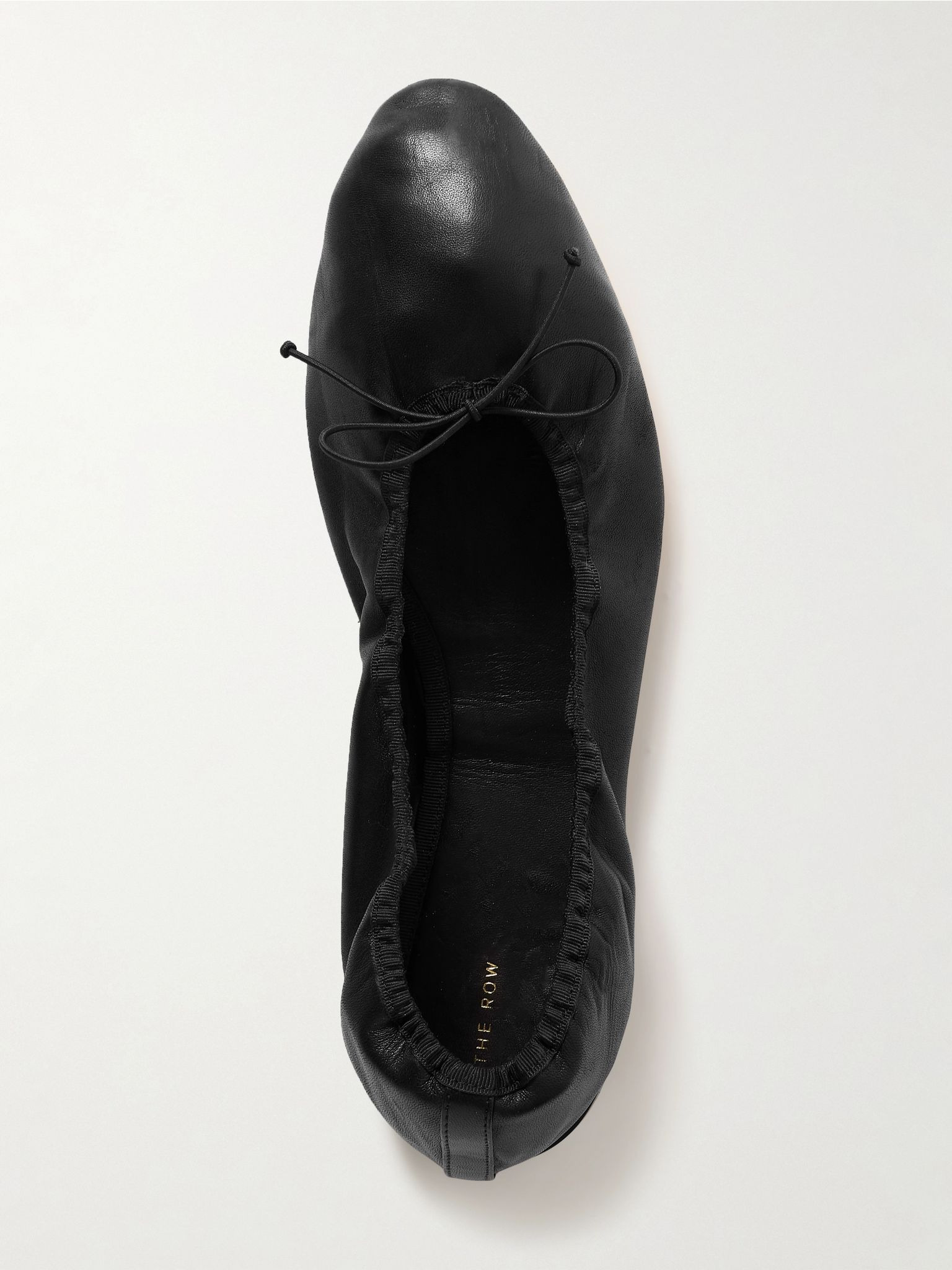 Awar grosgrain-trimmed leather ballet flats Black - 5