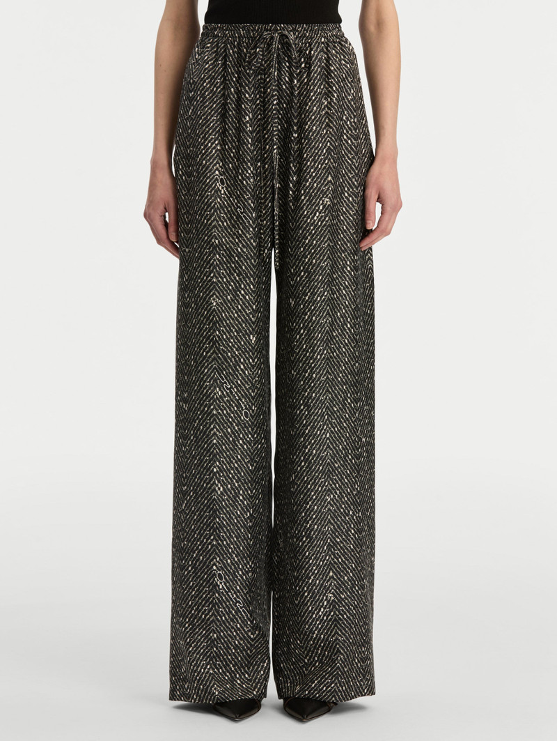 CHEVRON SILK TWILL DRAWSTRING PANT 5