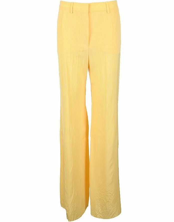 【関税&送料込】Sportmax Fluo Yellow Satin Egemone Pant Sportmax Women's Yellow Pants | forzieri | REVERSIBLE