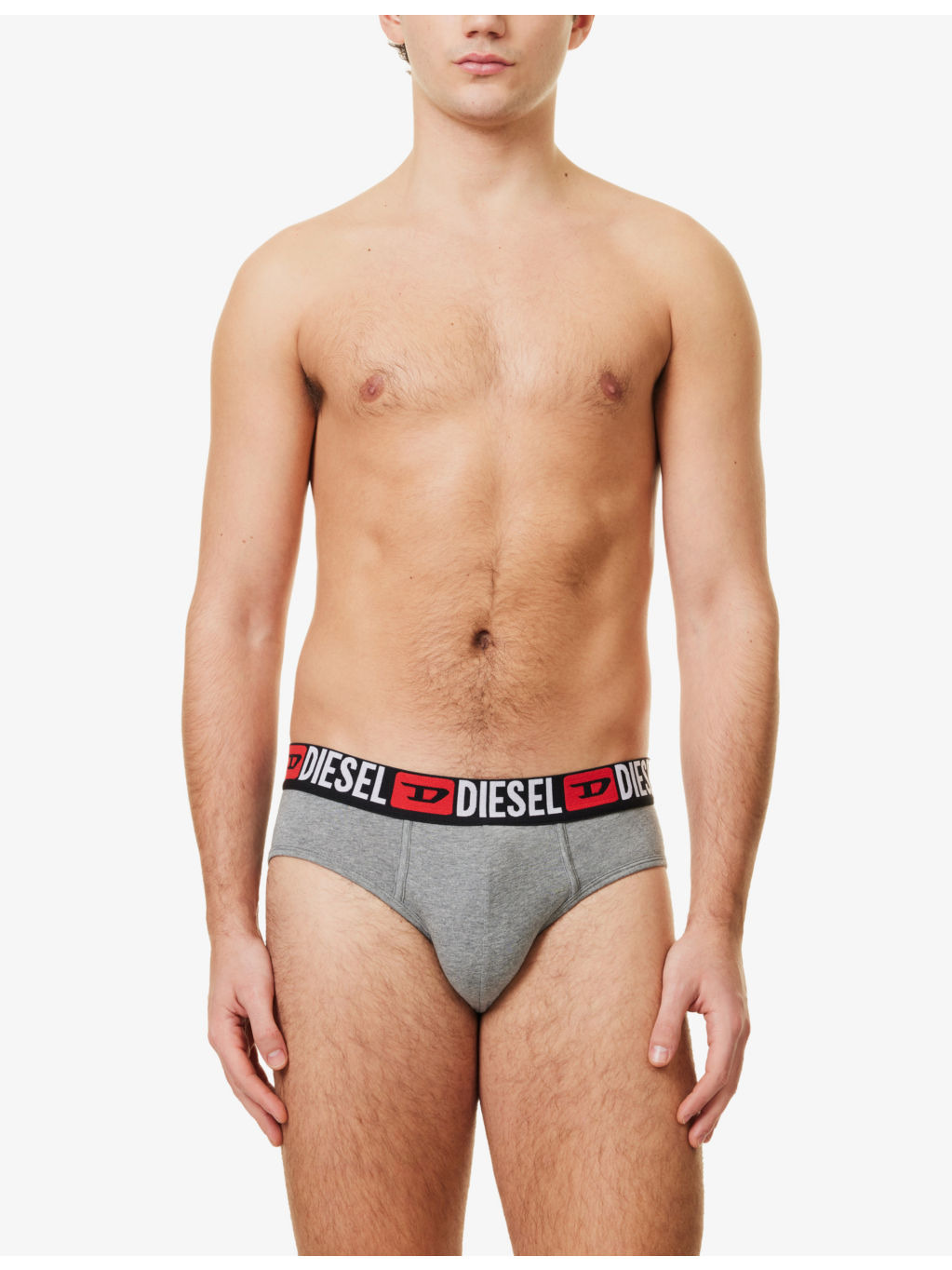 Branded-Waistband Pack of Three Stretch-Cotton Briefs - 2