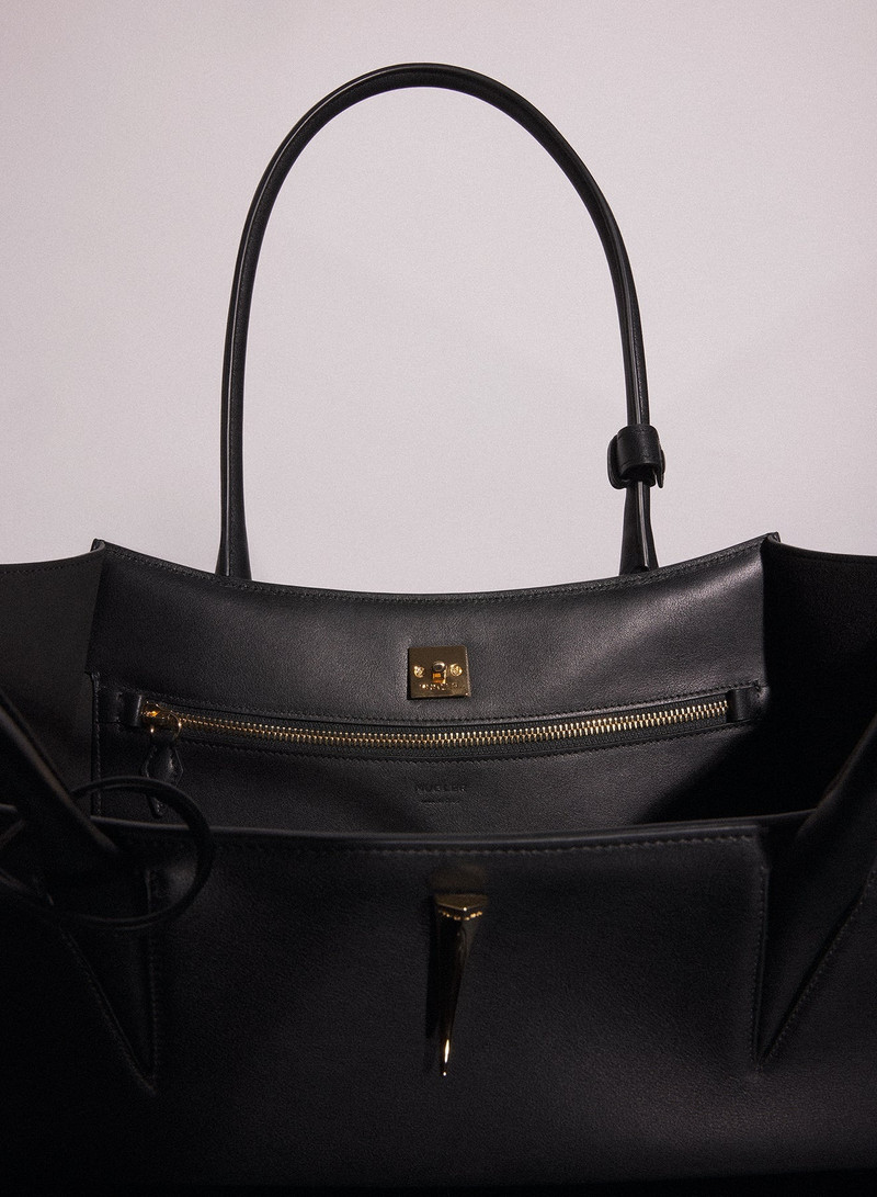 black smooth leather fang bag 7