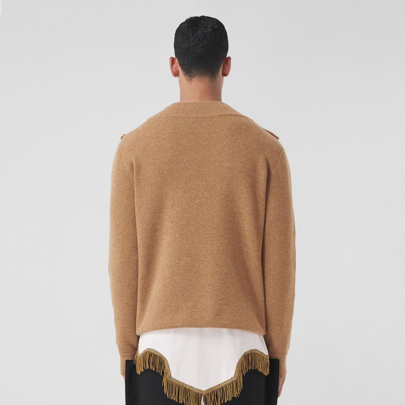Technical Wool Double-breasted V-neck Sweater 3