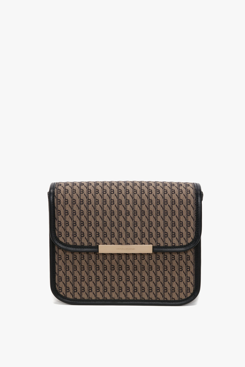 Victoria Beckham Chain Shoulder Bag In VB Monogram Jacquard outlook