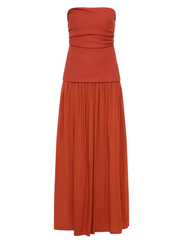 Hedy Maxi Dress in Dusty Tomato - 1