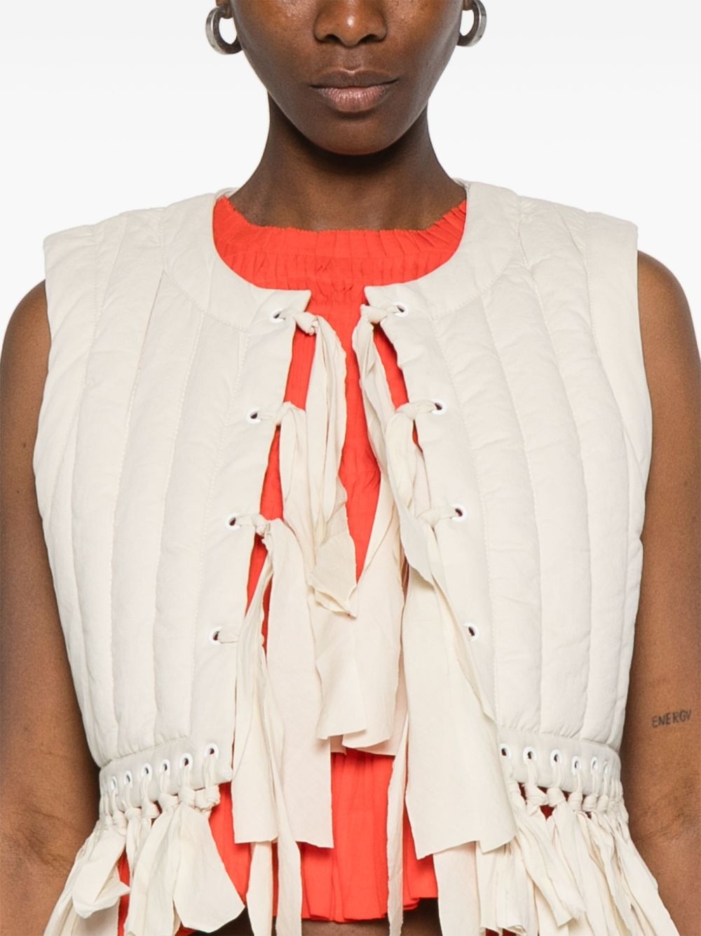 fringe-detailed vest - 5