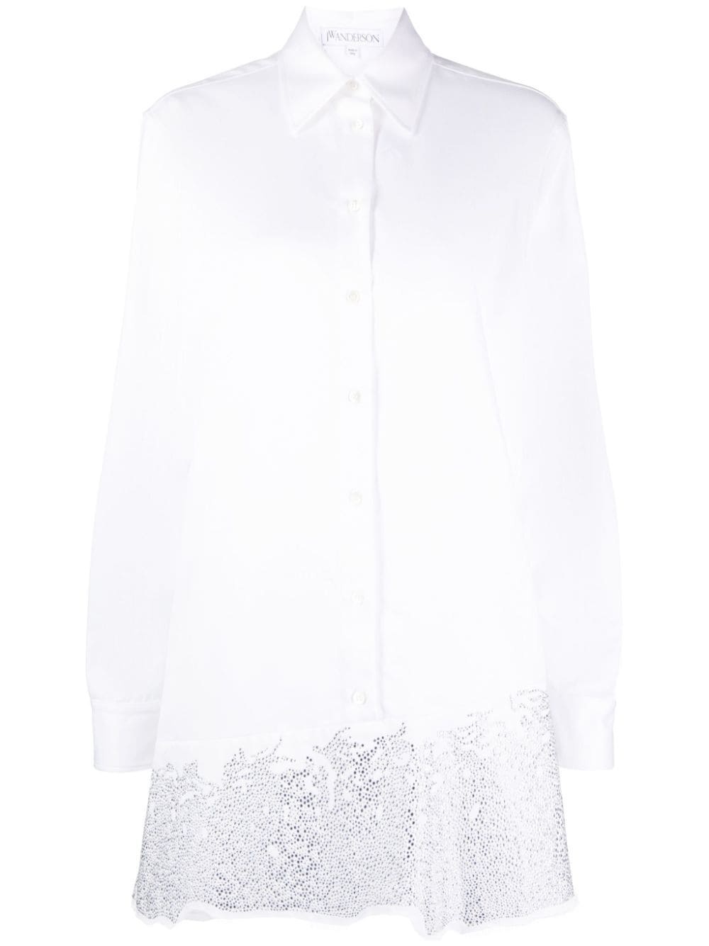 crystal-embellished cotton shirtdress - 1