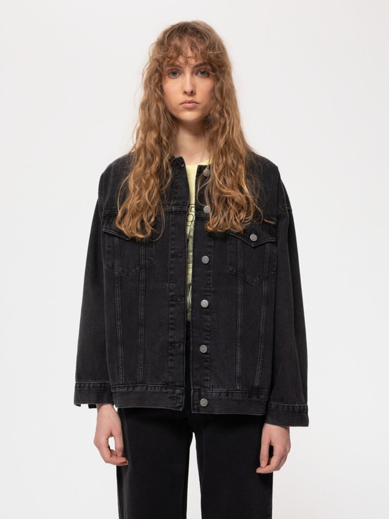 Elin Black Trace Denim Jacket 3