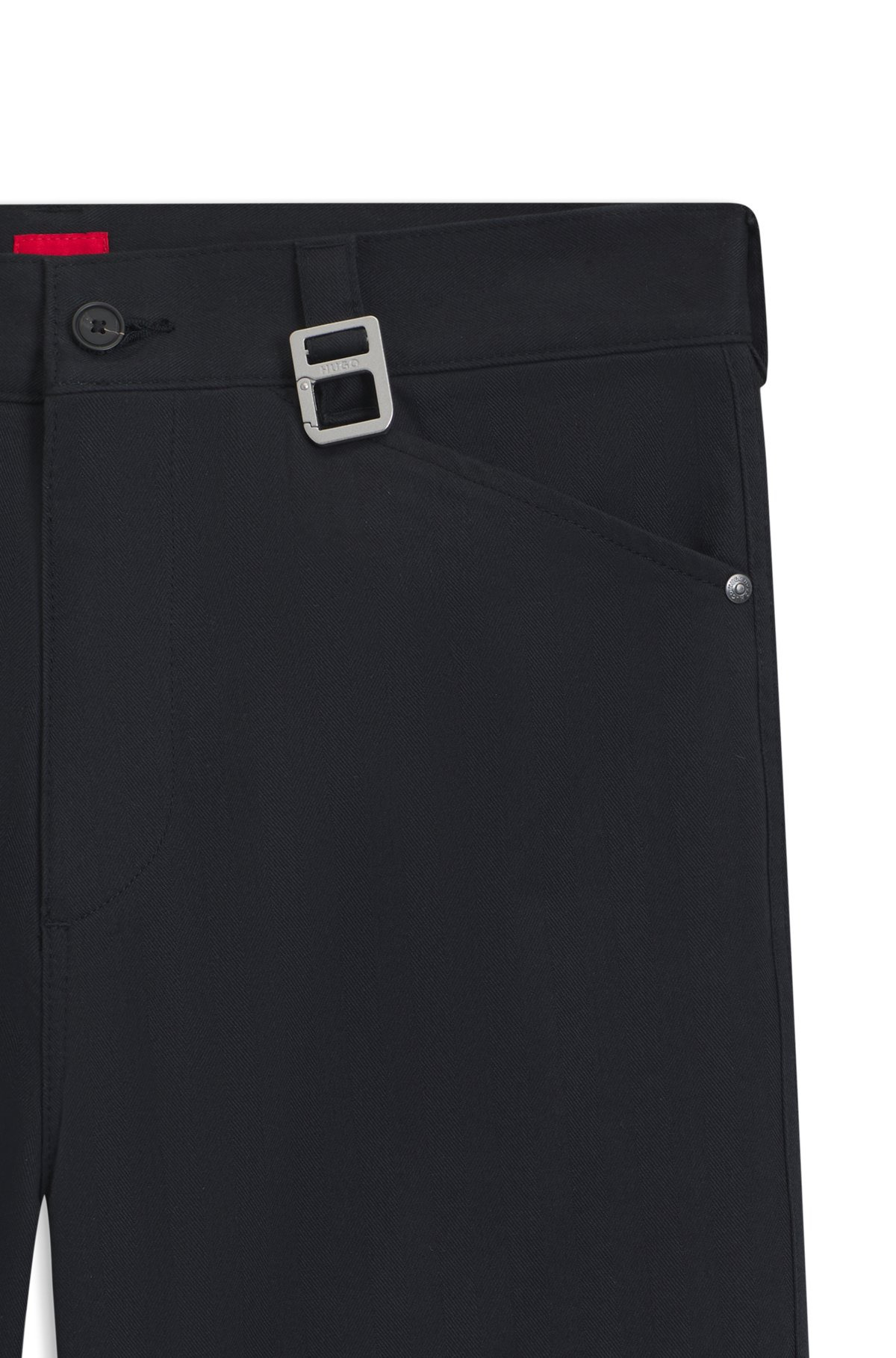 RELAXED-FIT TROUSERS IN MERCERIZED HERRINGBONE COTTON - 6