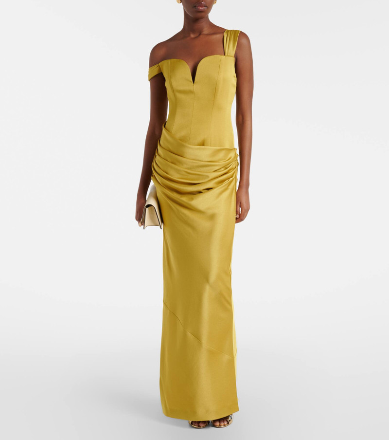 ALEX PERRY Draped one-shoulder satin crêpe gown outlook