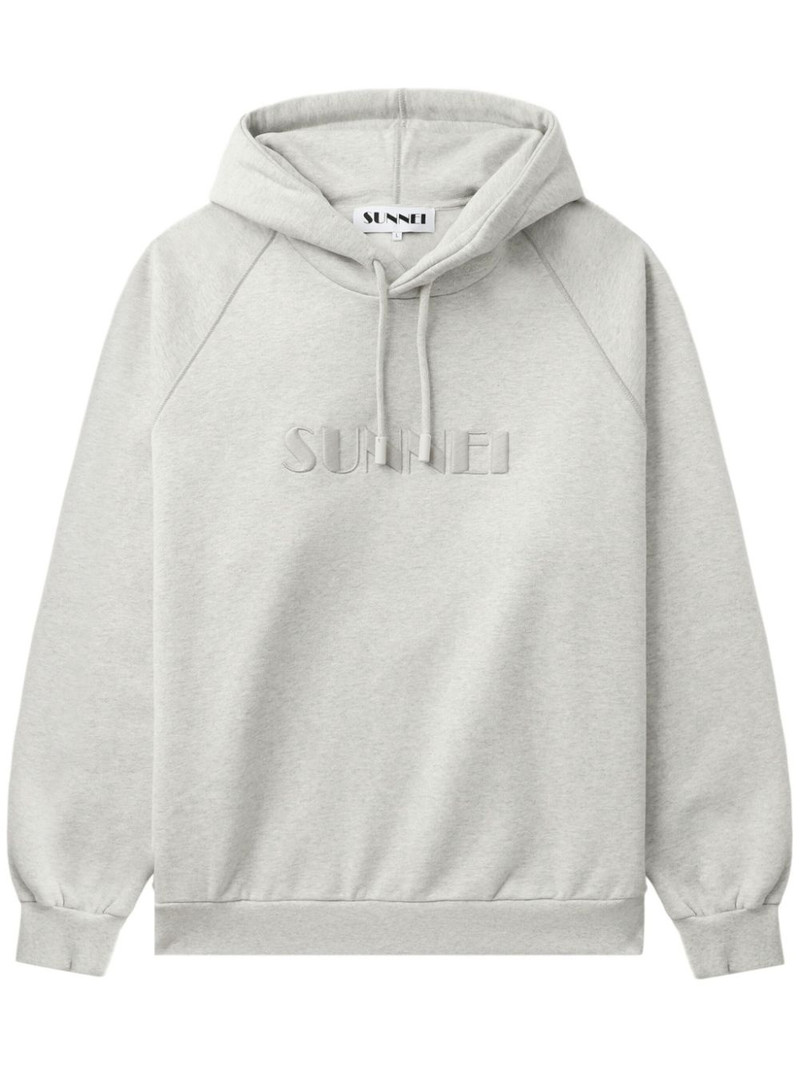 logo-embroidered hoodie 1