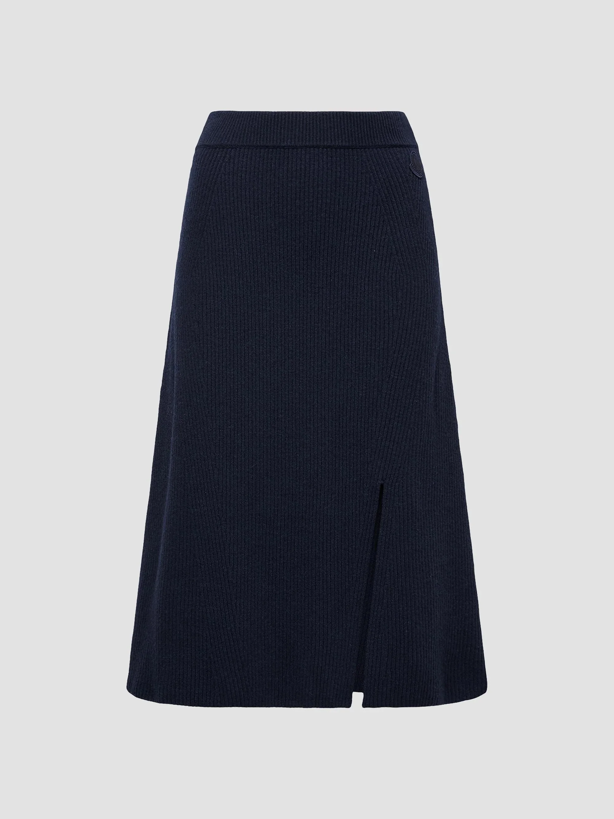 Women's Skirt in Wool & Cashmere - Dark Blue - 1
