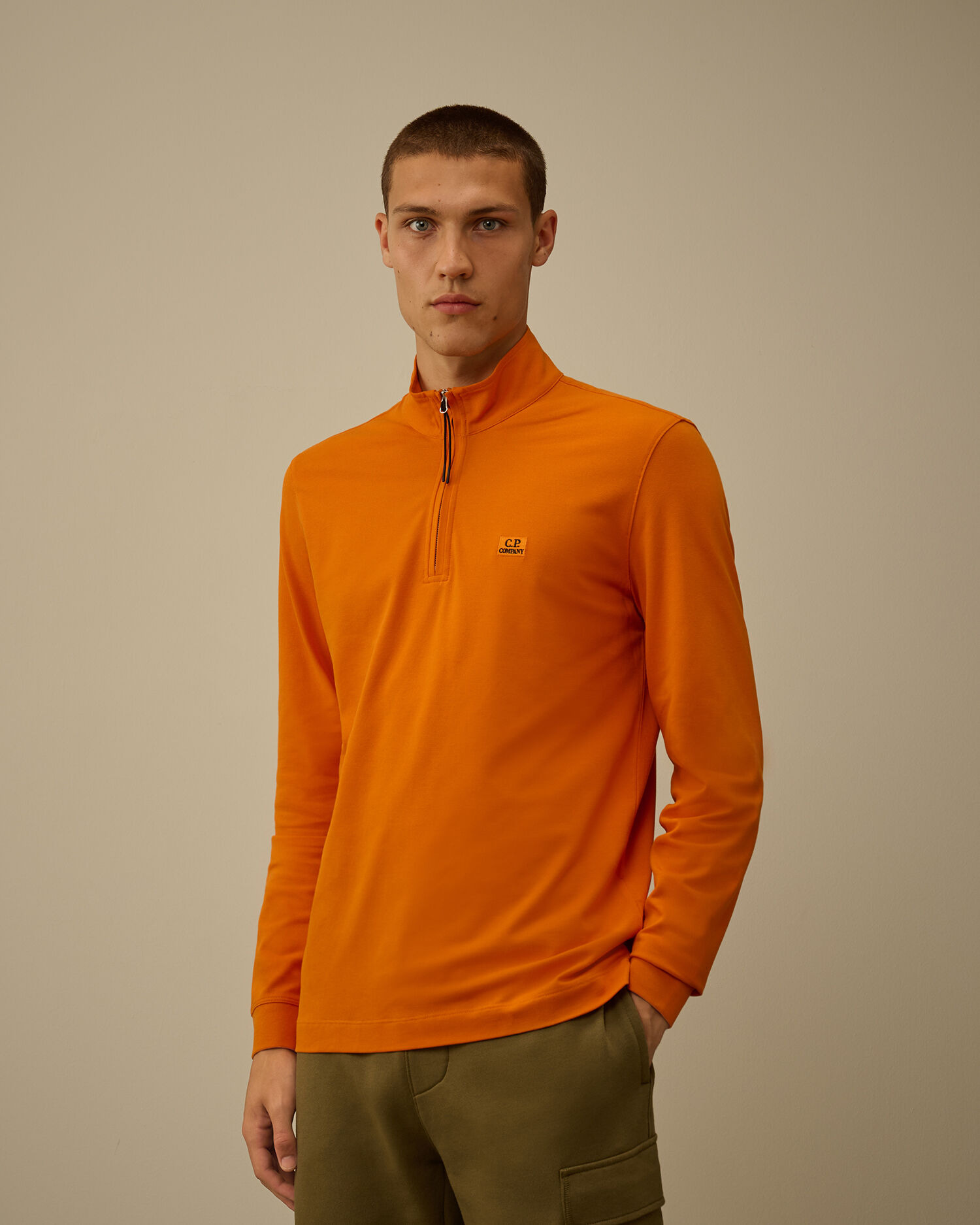 Stretch Piquet Half Zip Long Sleeve Polo - 3