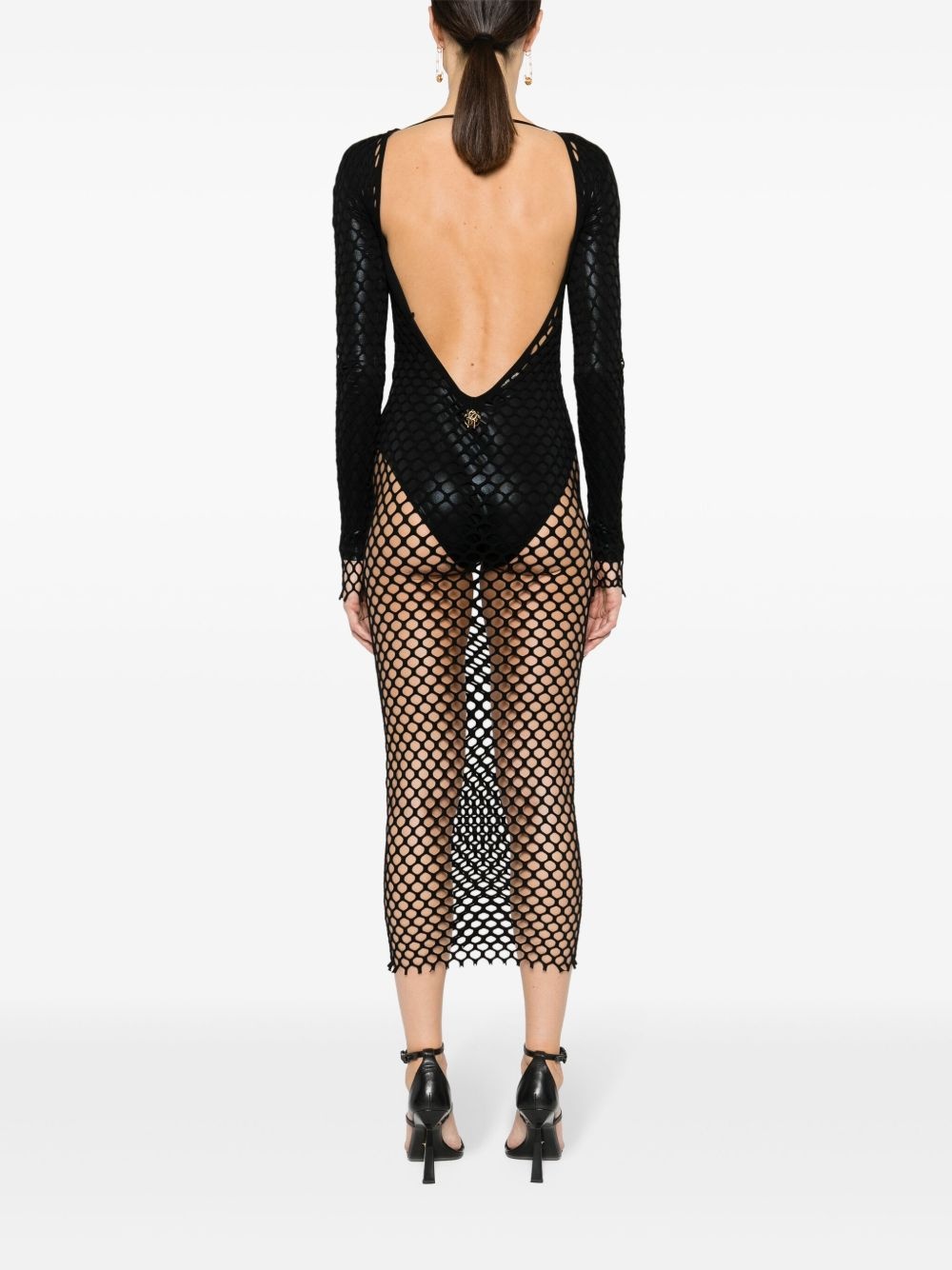mesh-design dress - 4