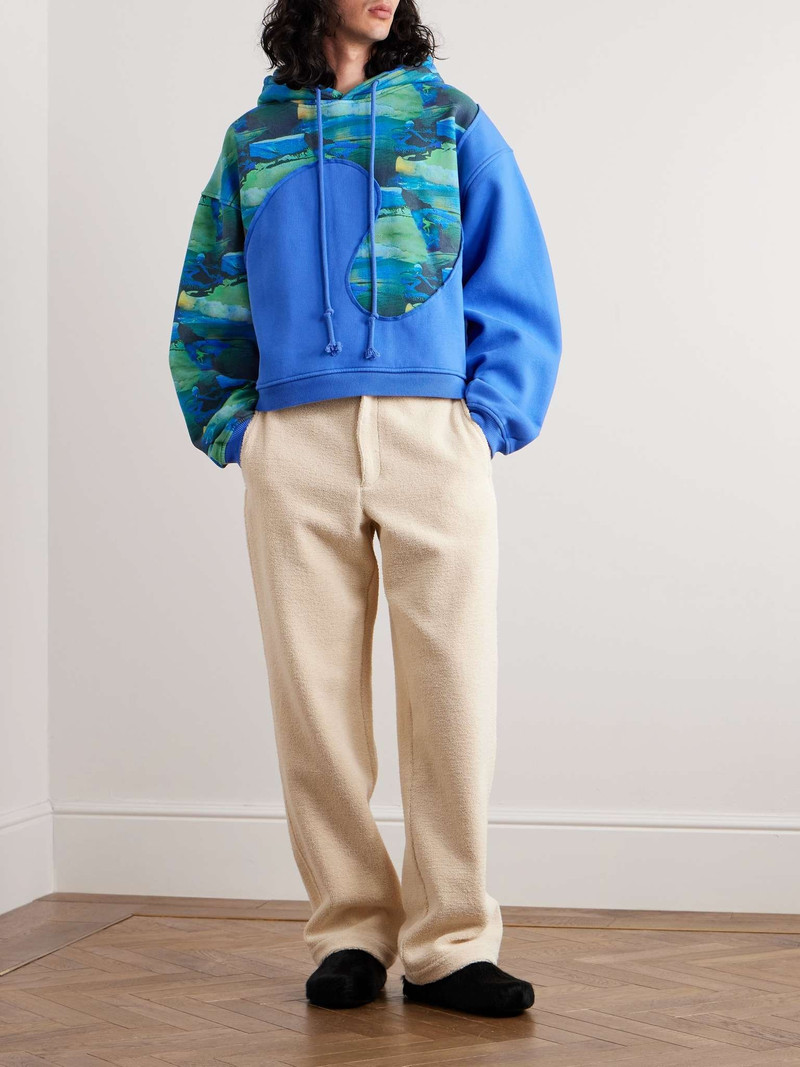 ERL Panelled Printed Cotton-Jersey Hoodie outlook
