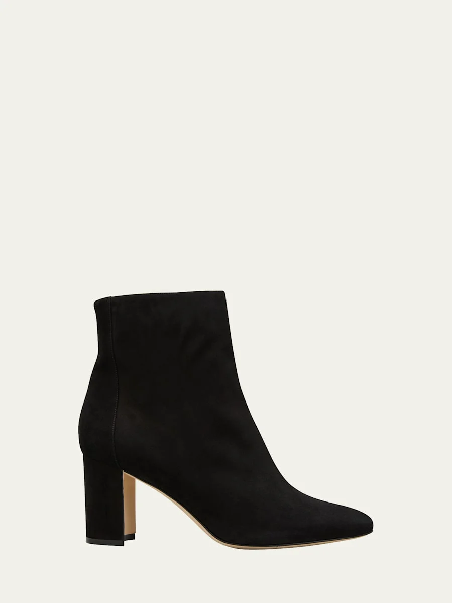 Rosie Suede Zip Ankle Booties - 1