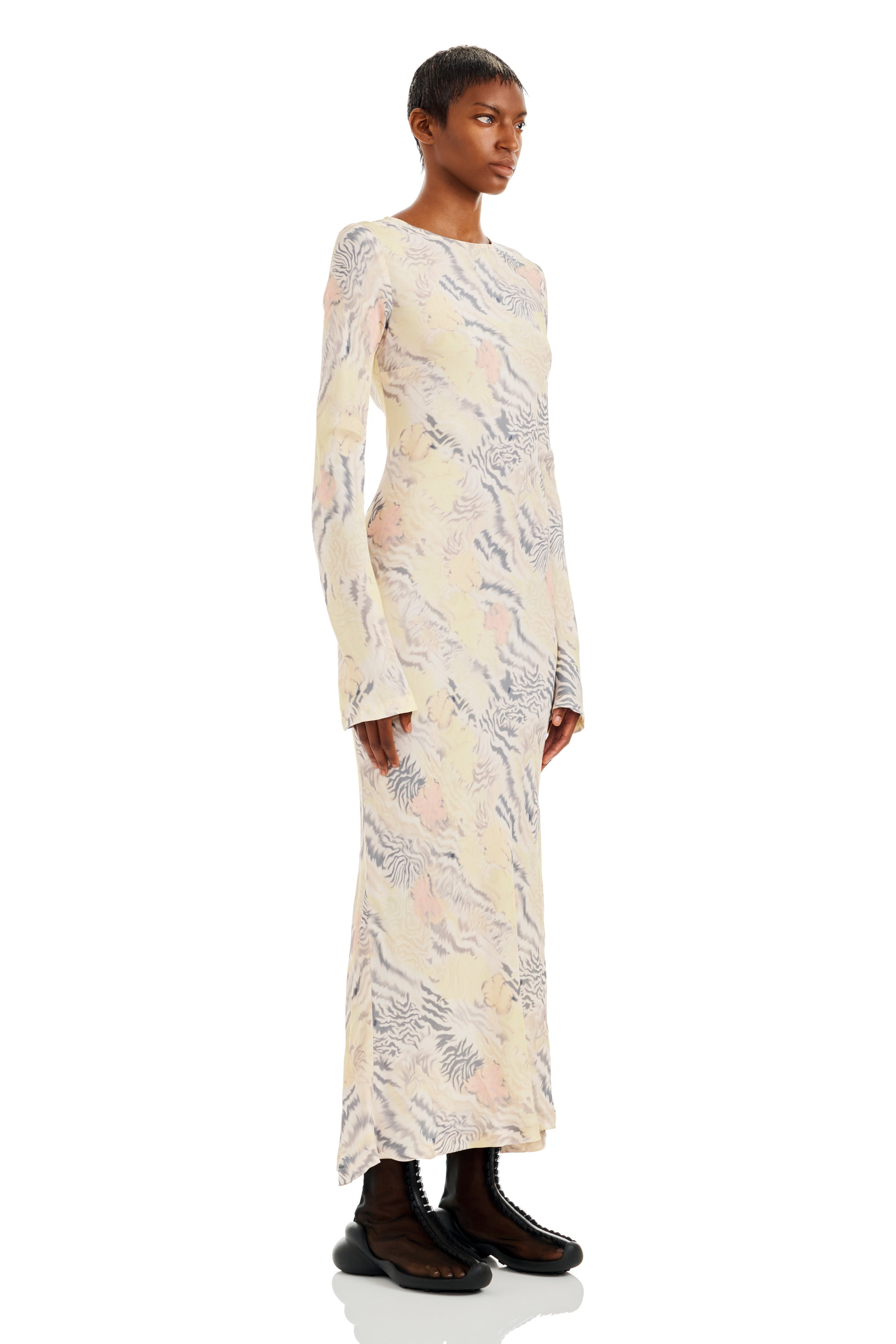 WASHED ZEBRA FLORAL YURI DRESS - 6