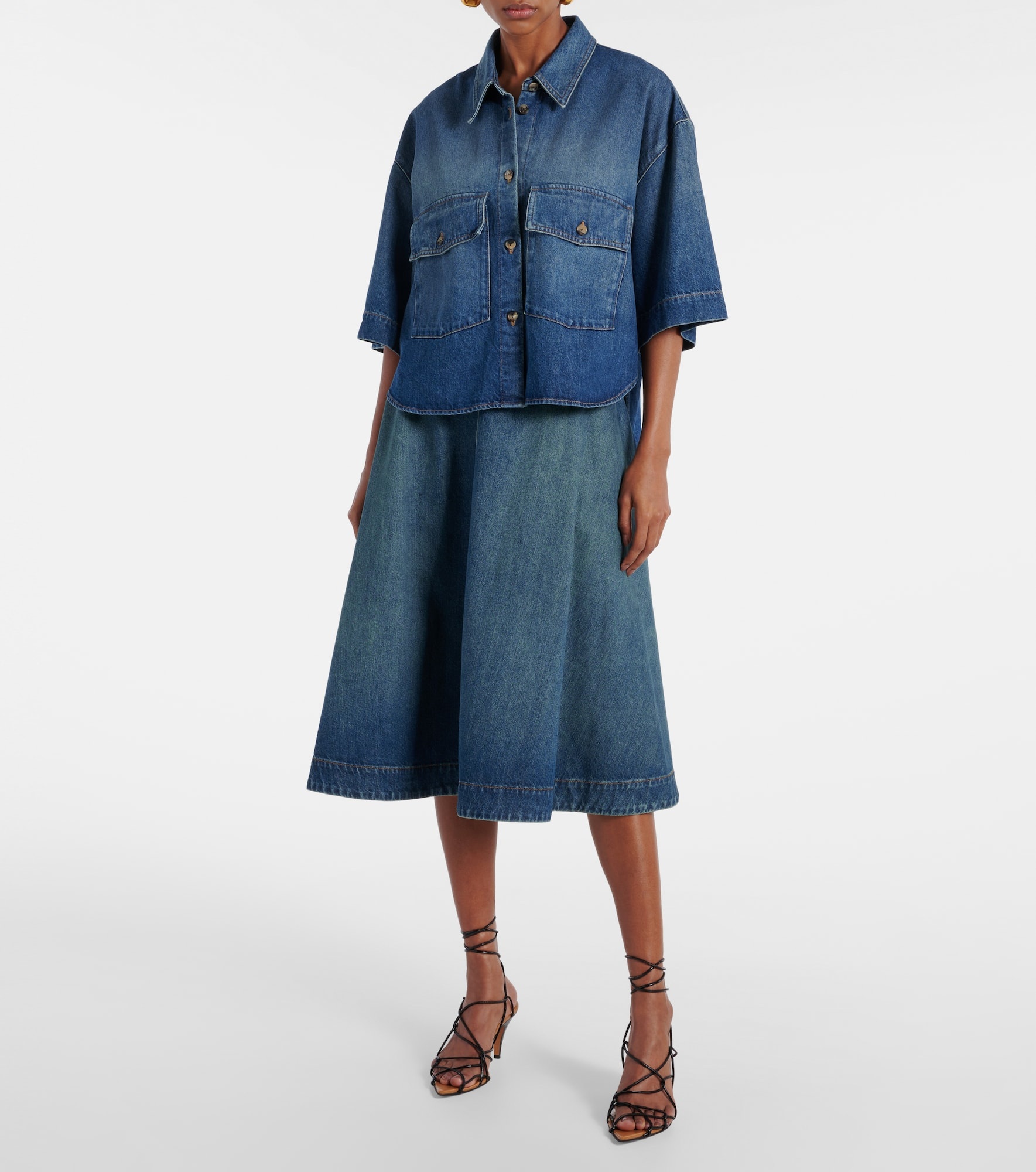 Renta denim midi skirt - 2