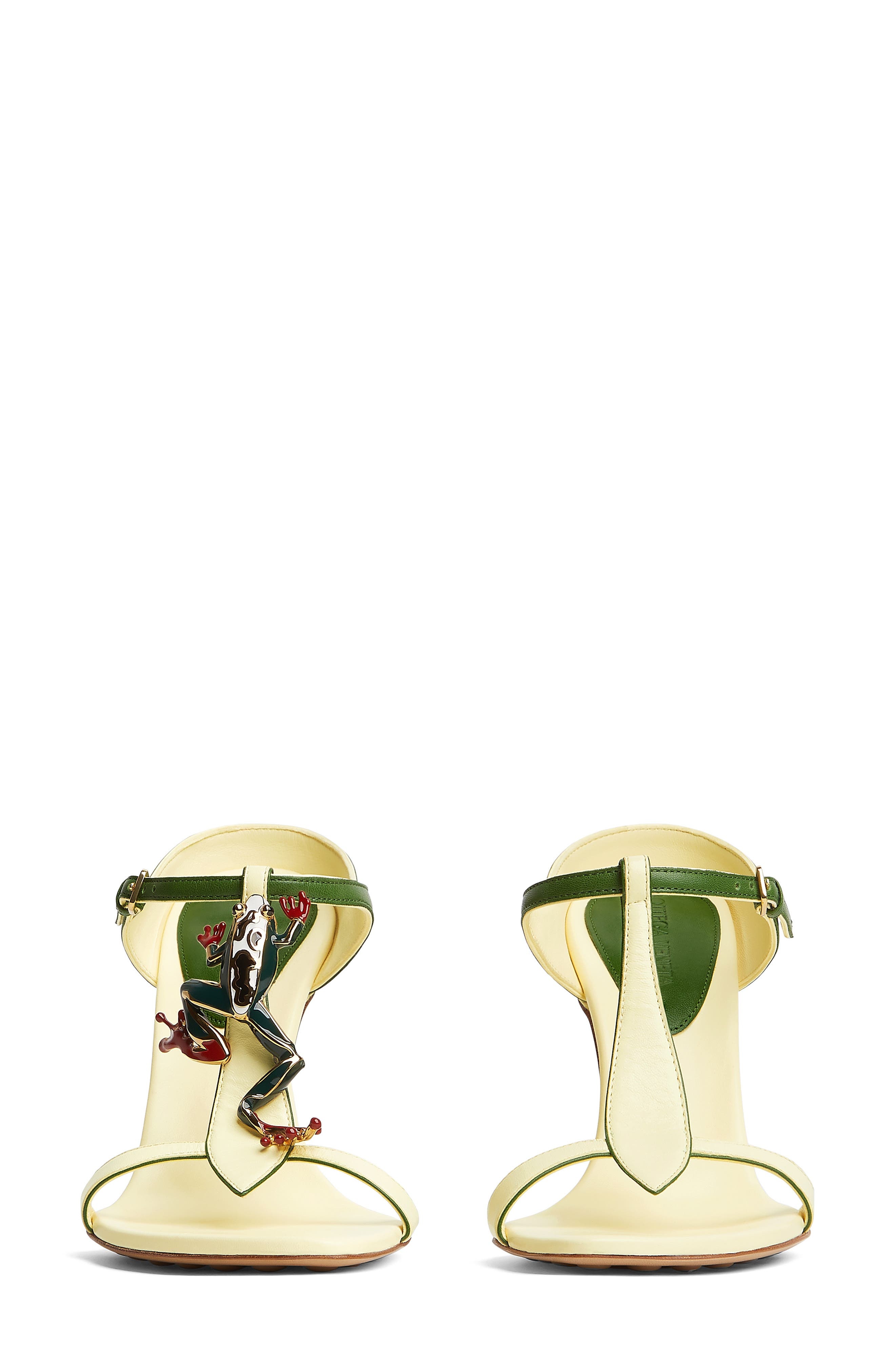 Bottega Veneta Mismatched Frog Strappy Sandal in 7187 Camomile/Avocado at Nordstrom - 5