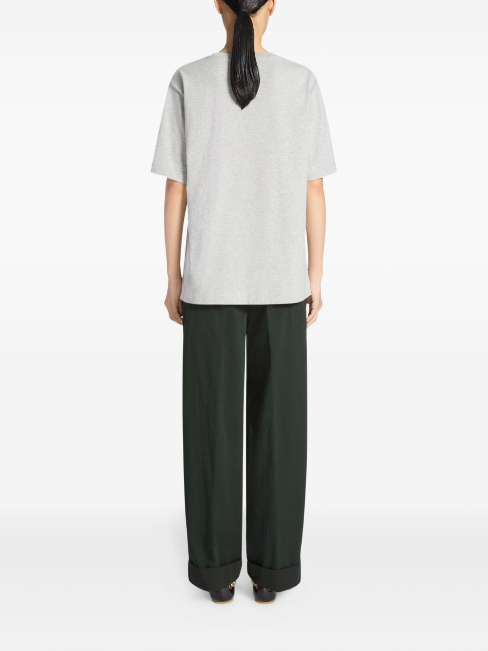 button-embellishment cotton T-shirt - 4