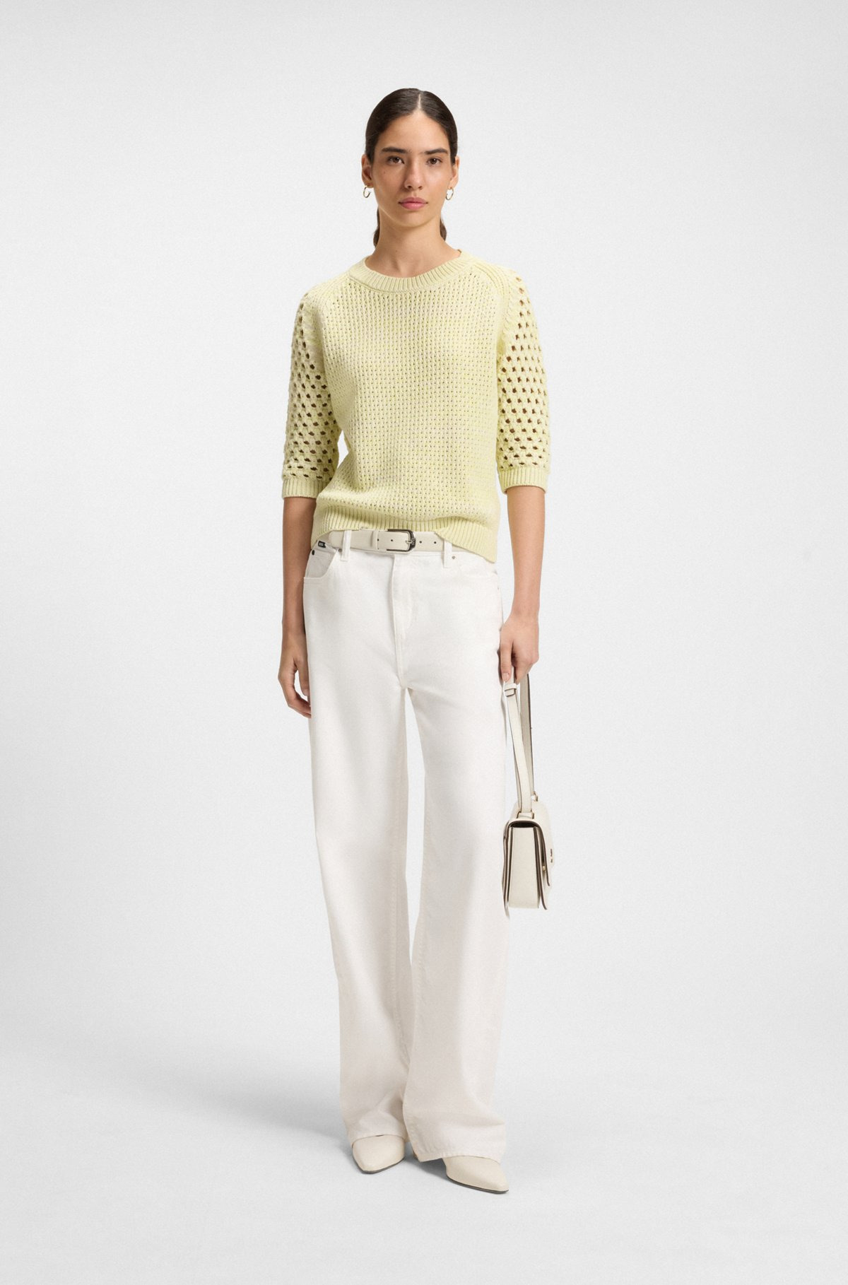 SWEATER WITH MIXED KNITS - 3