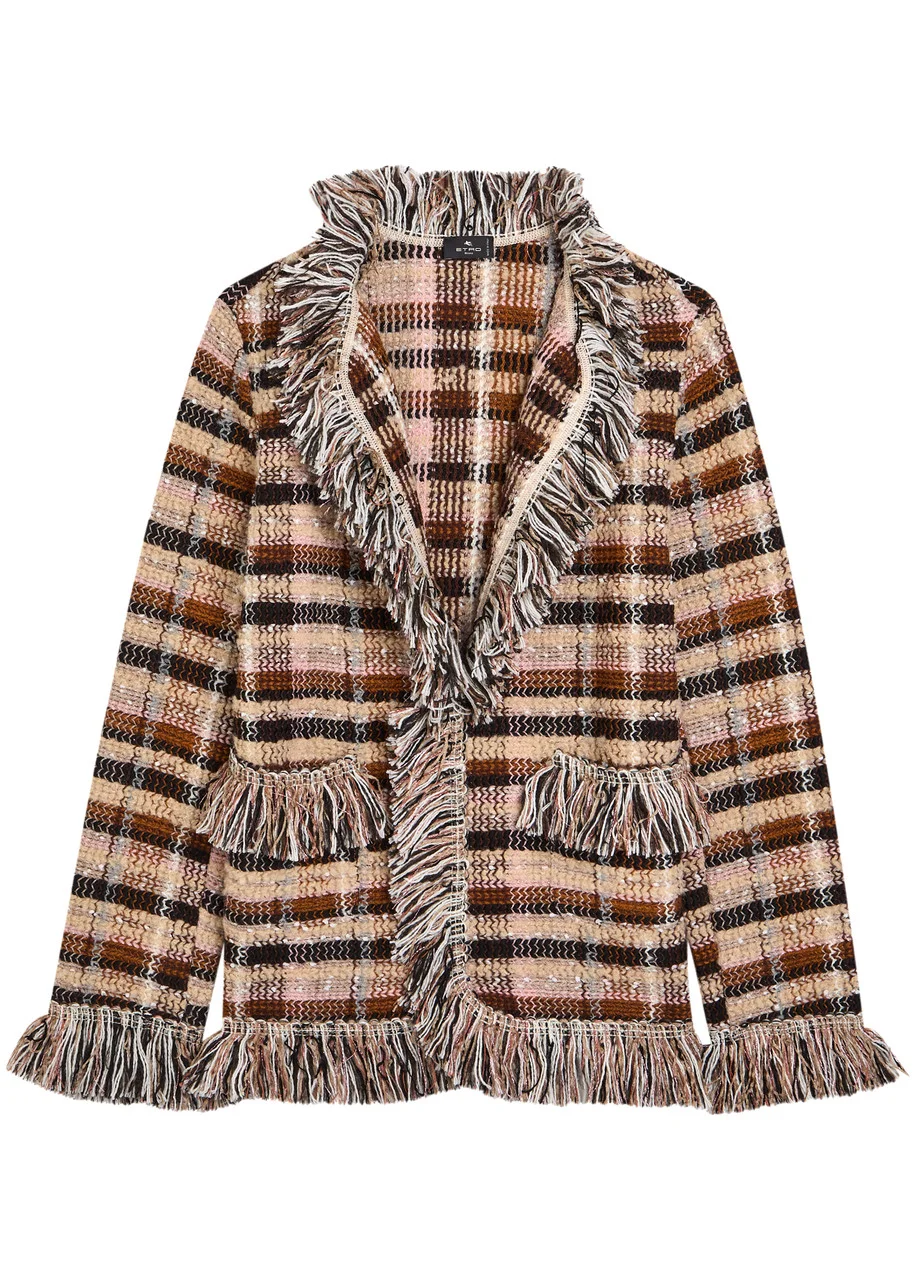 Etro Striped Fringed Woven Jacket - 1