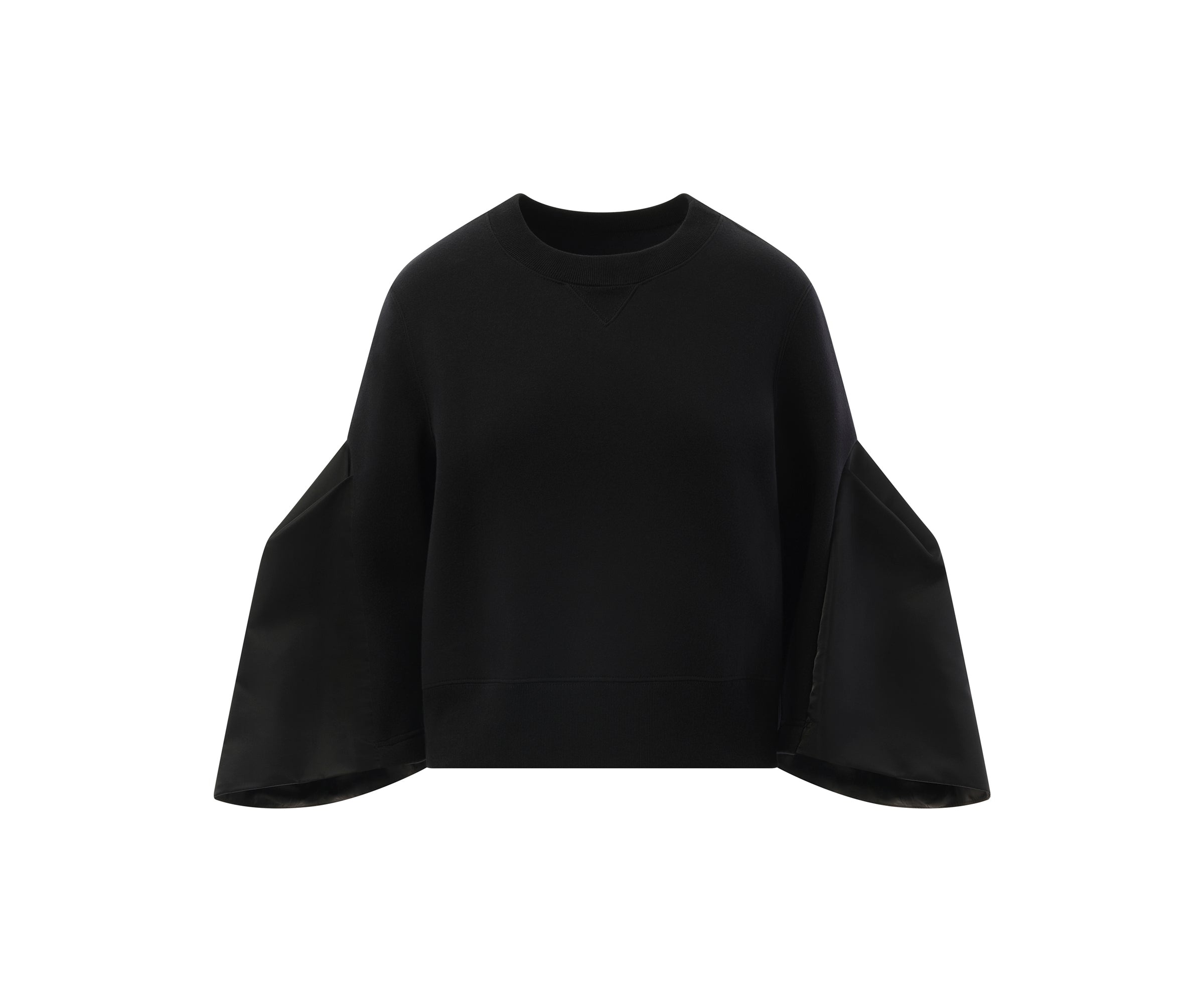 Big Sleeve Nylon Twill x Sponge Sweat Pullover in Black - 2