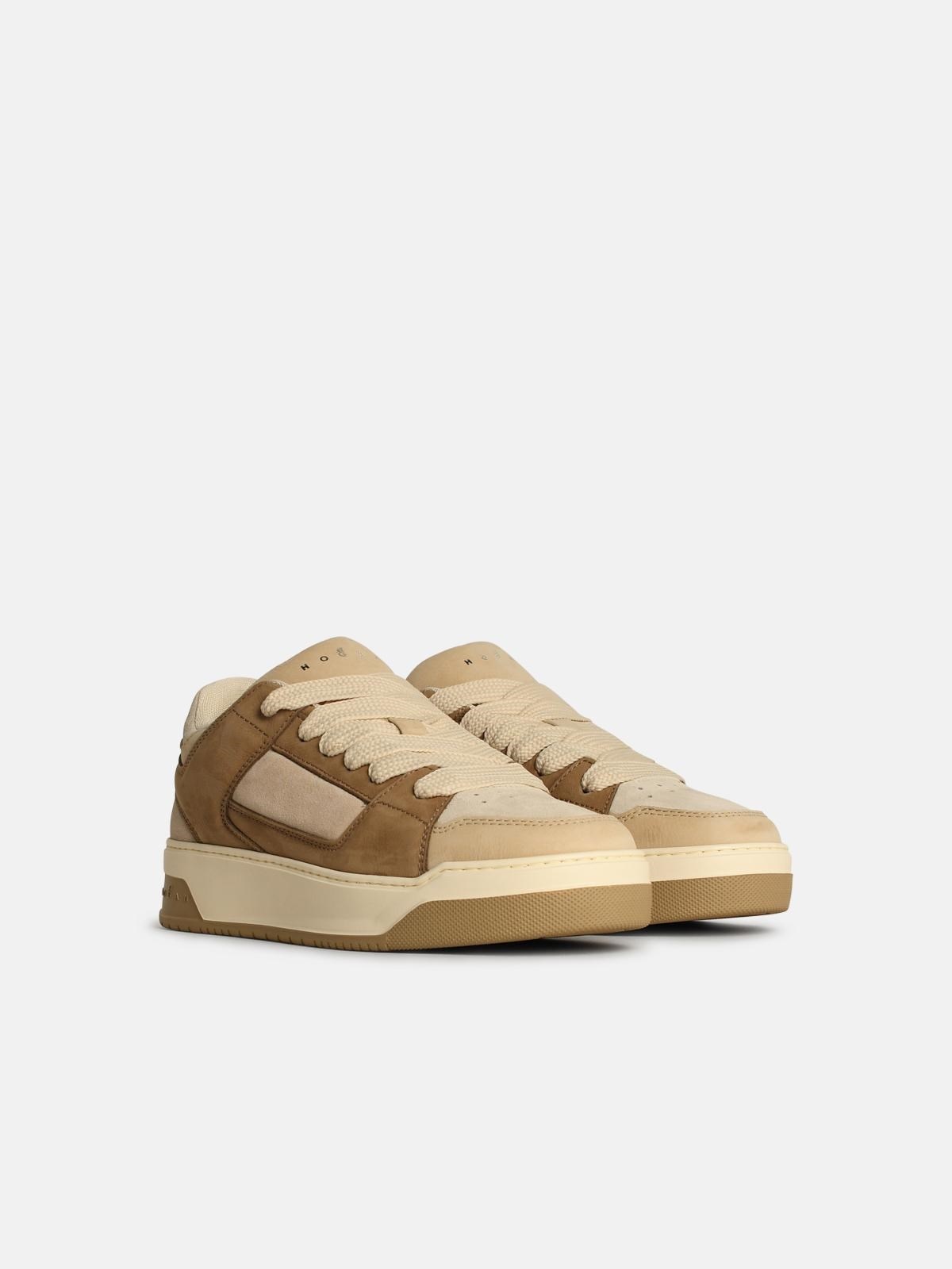'H667' BEIGE LEATHER SNEAKERS - 2