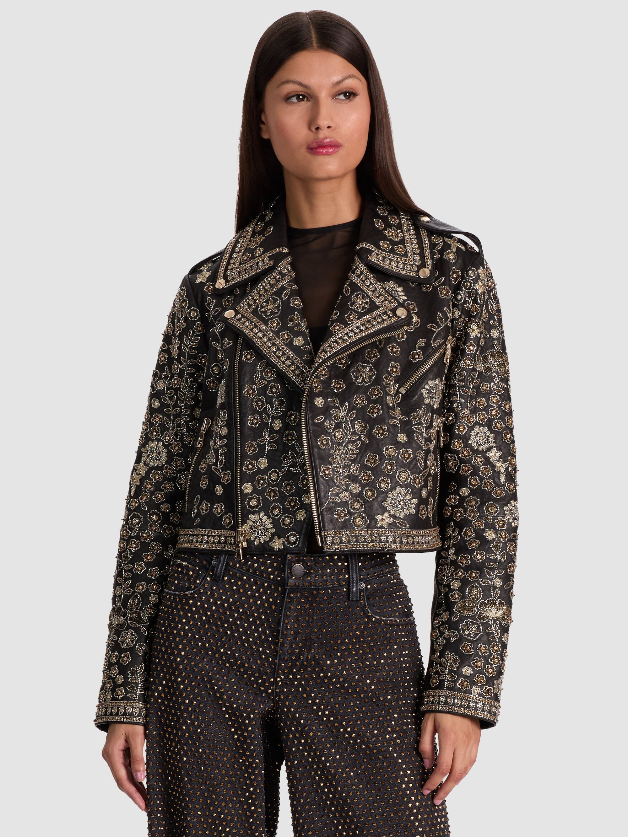 CODY EMBELLISHED LEATHER JACKET - 2
