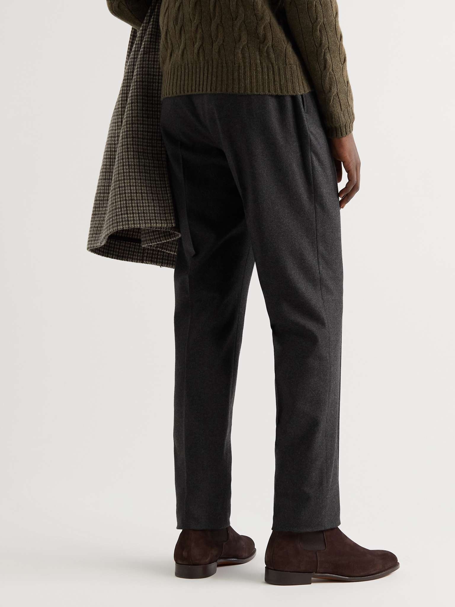 Tapered Pleated Wool-Flannel Trousers - 4