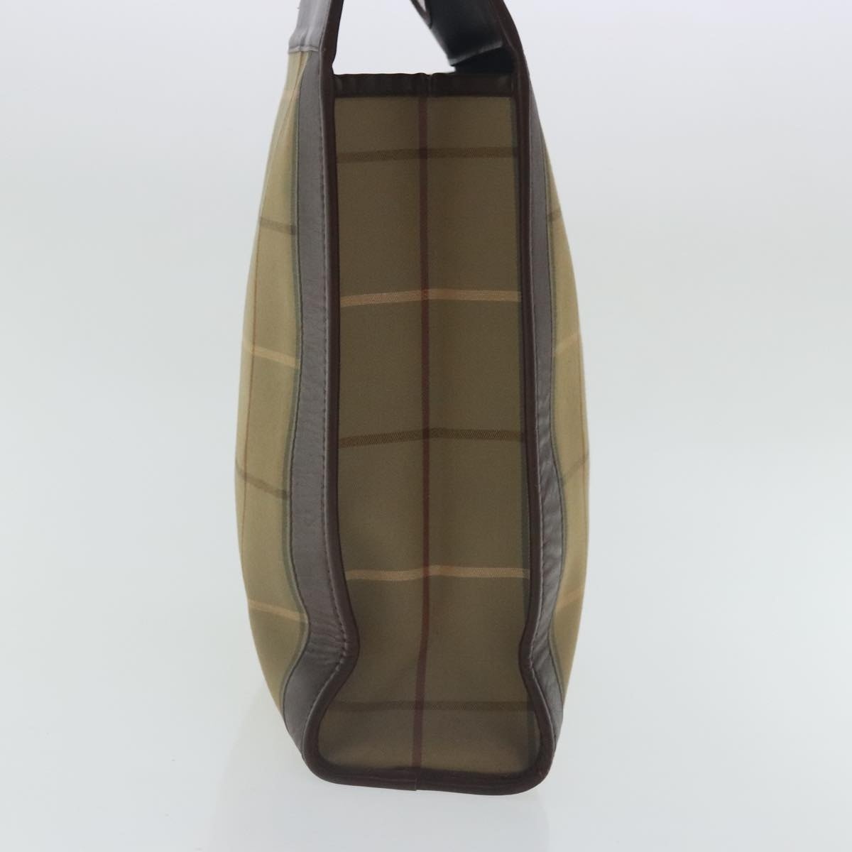 Burberry Nova Check Hand Bag Canvas Leather Brown - 4