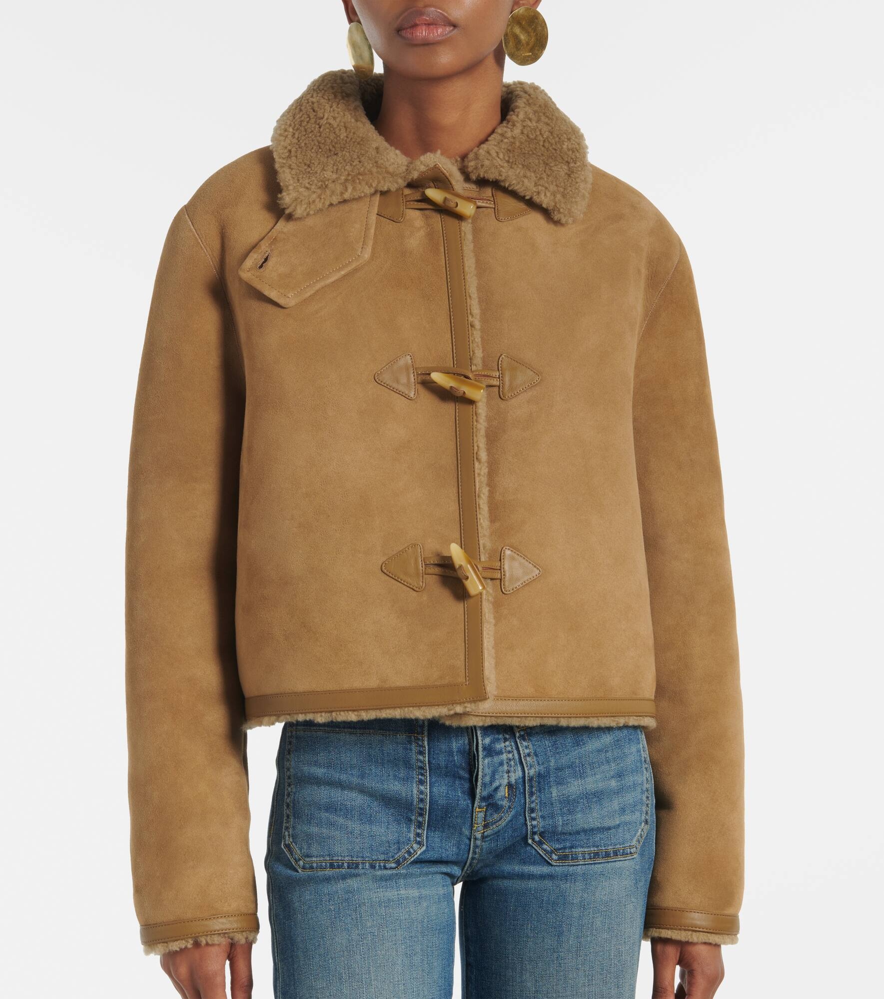Benoite shearling-lined suede jacket - 5