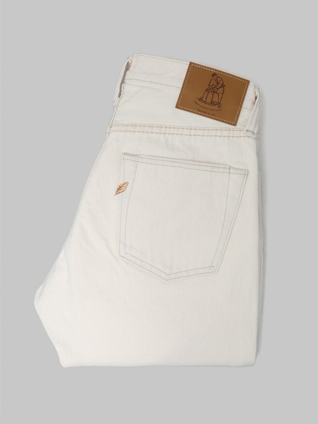 Pure Blue Japan 1172-2 14oz Ecru Denim Relaxed Tapered Jeans - 3