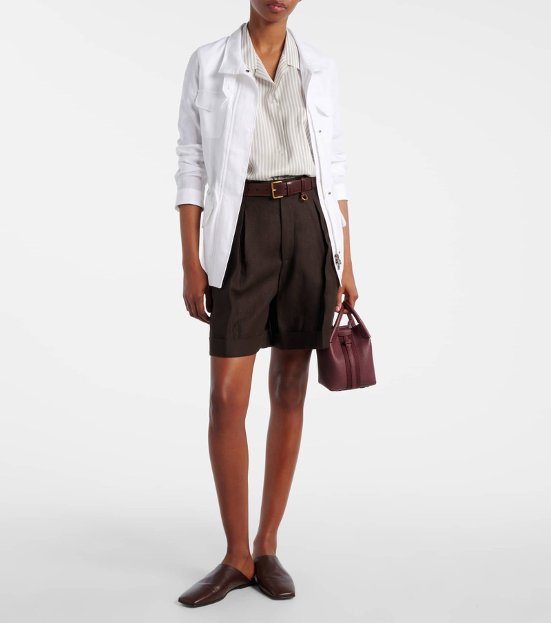 Loro Piana Combray linen Bermuda shorts outlook