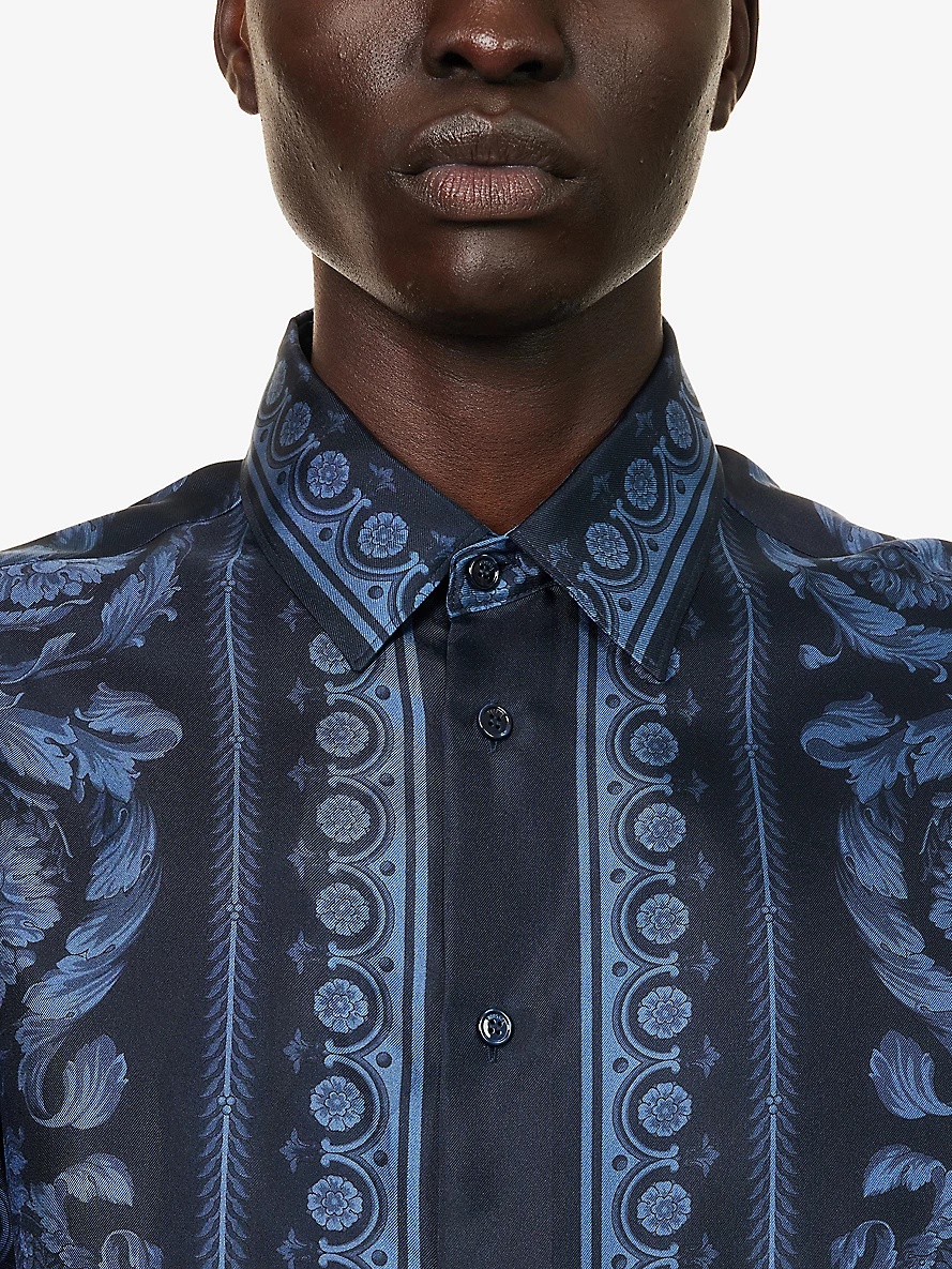 Baroque-print regular-fit silk shirt - 5