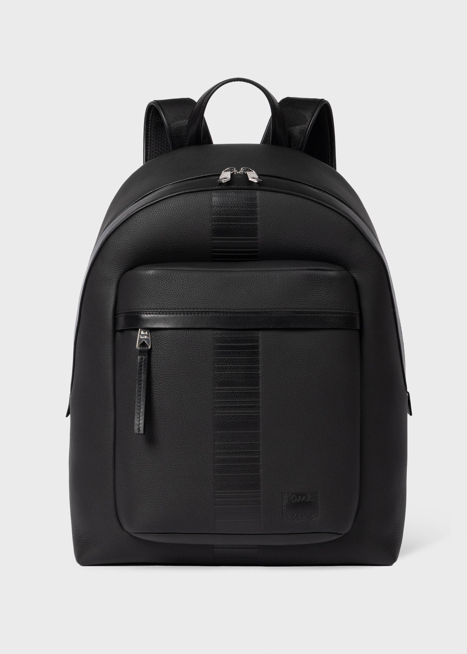 Black Leather Central 'Shadow Stripe' Backpack - 1