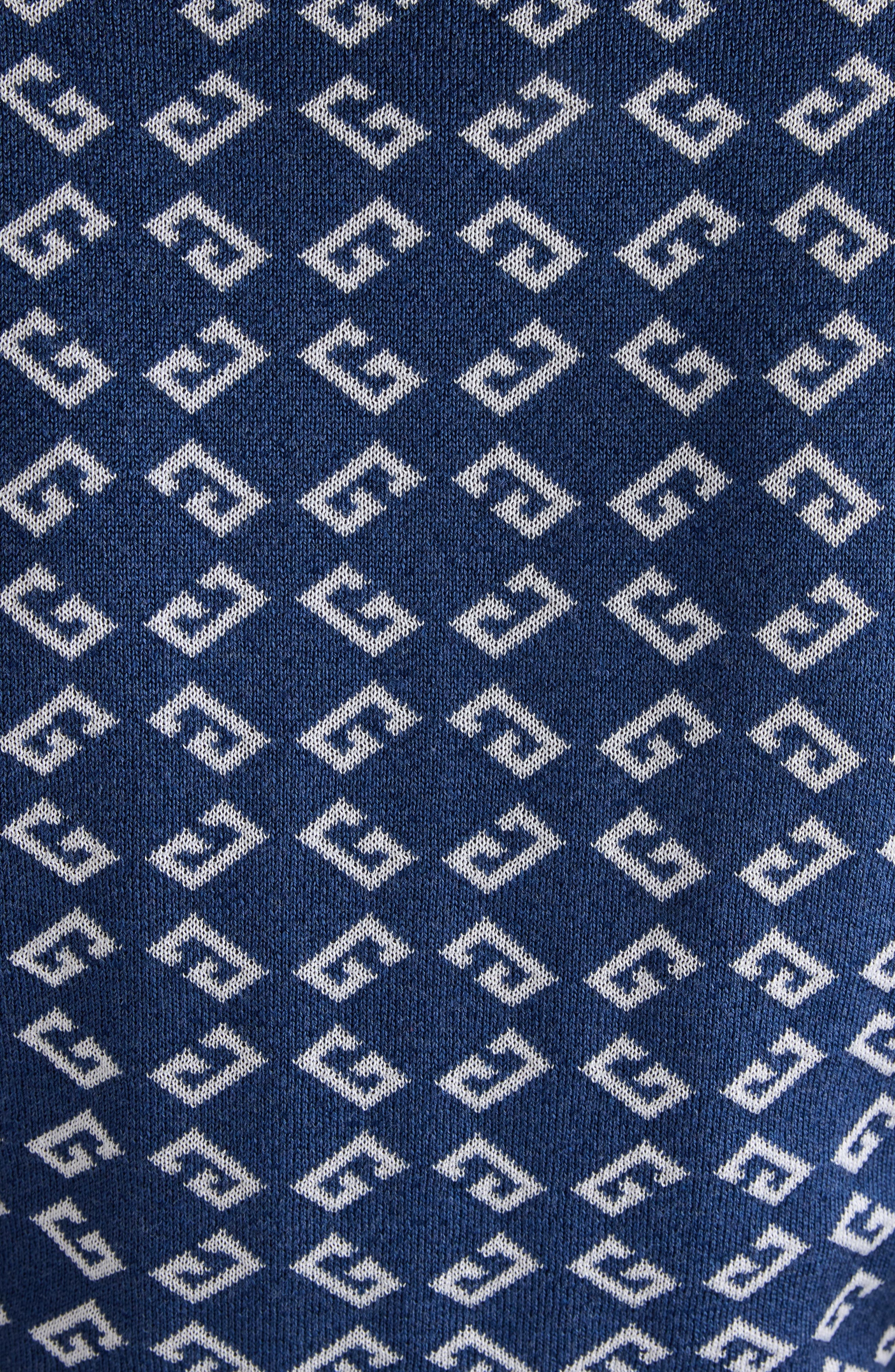 Givenchy Monogram 72 Jacquard Crop Crewneck Top in Denim Blue at Nordstrom - 6