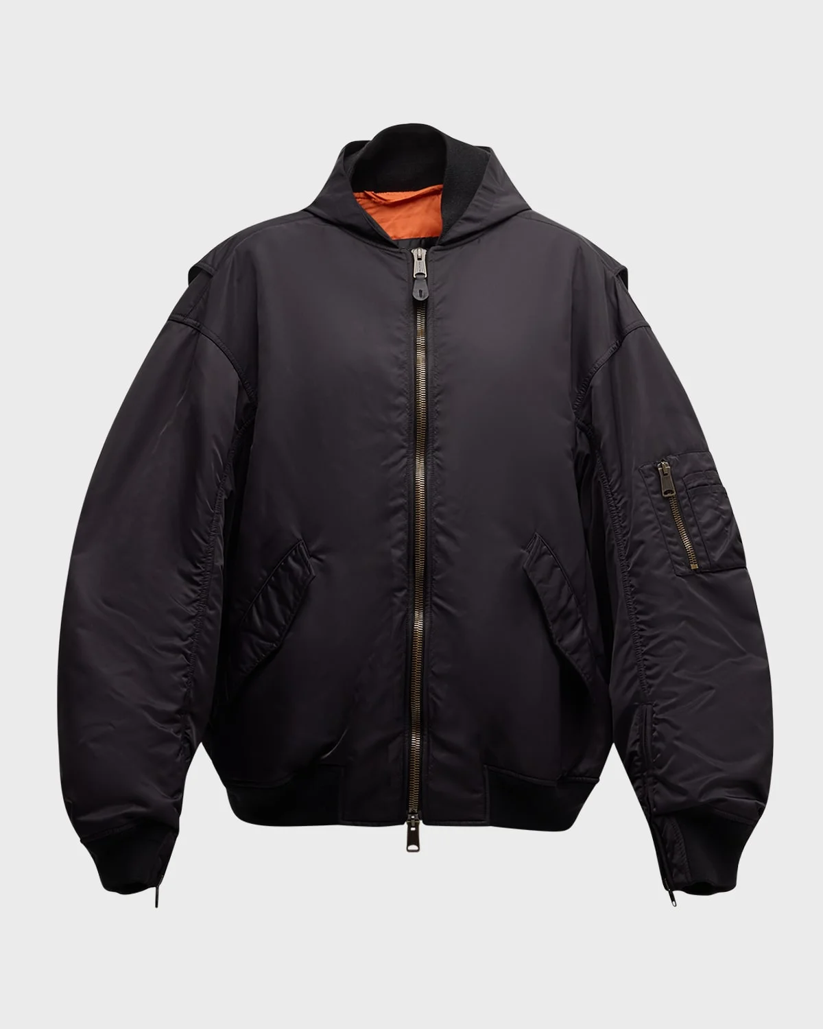 BALENCIAGA Men's Light Hooded Bomber Jacket | REVERSIBLE