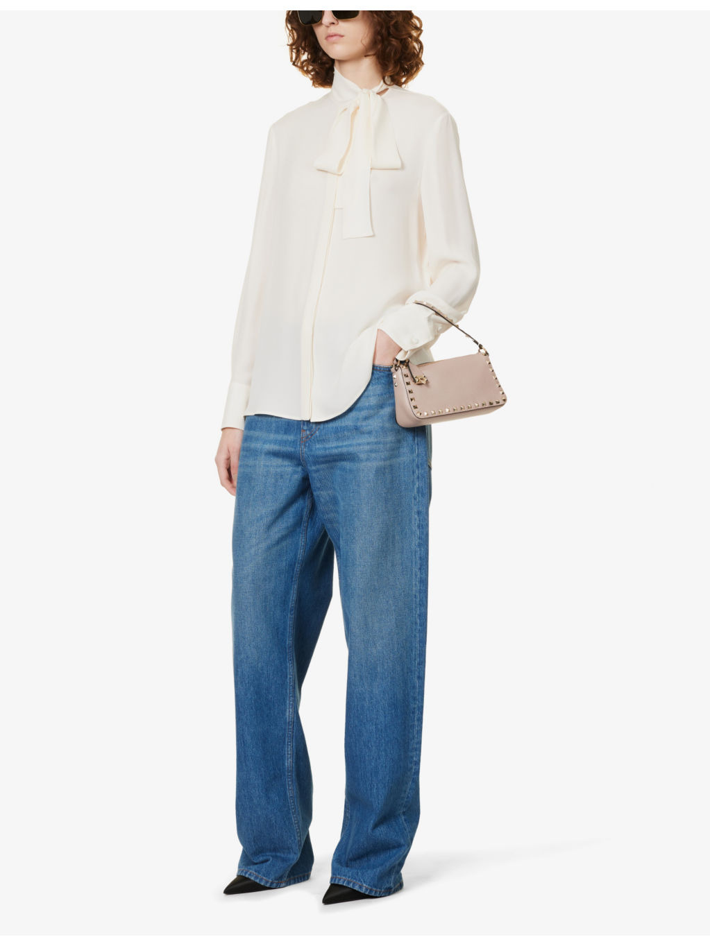 Spike small leather baguette bag - 2