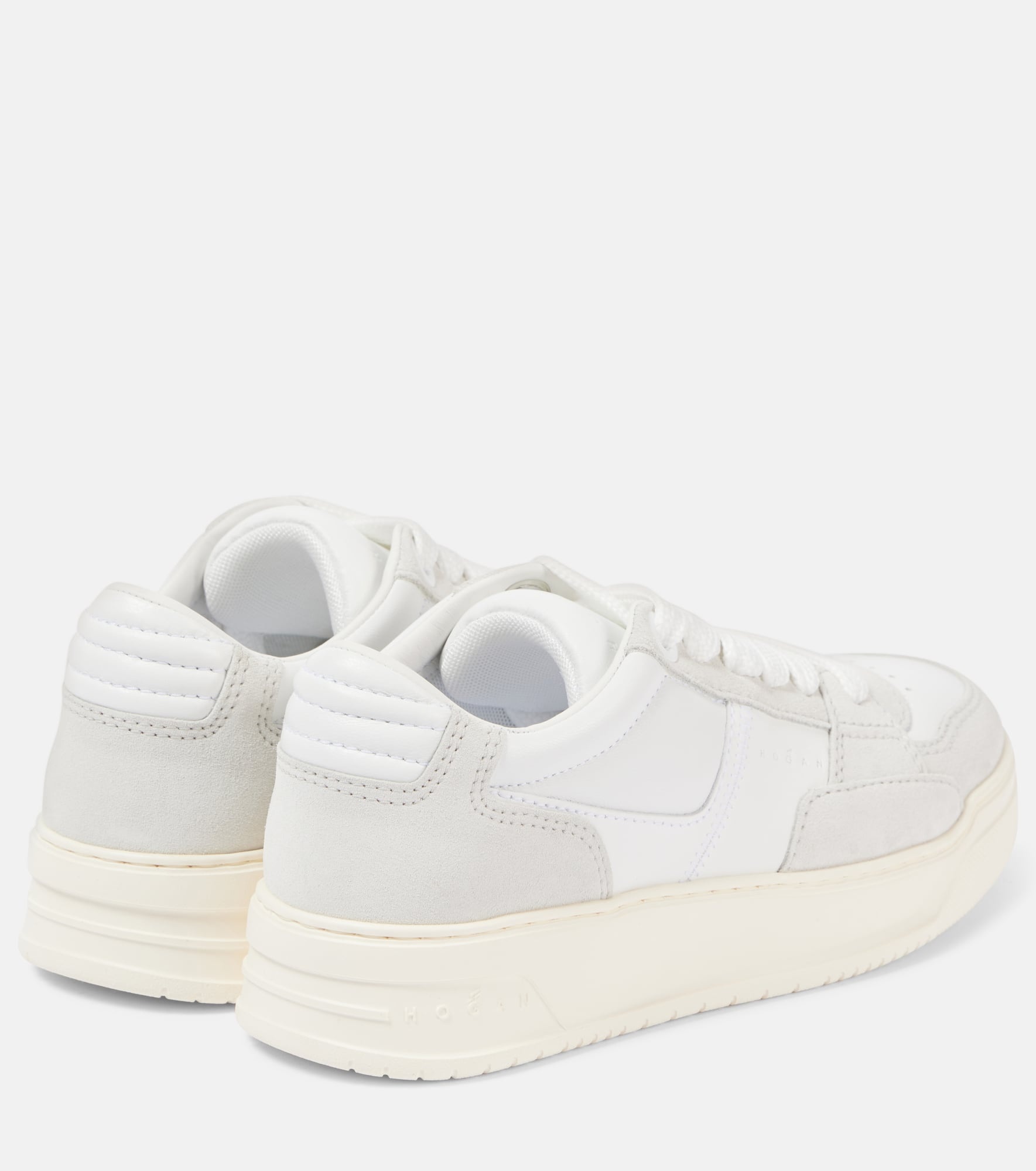 H667 suede-trimmed leather sneakers - 2