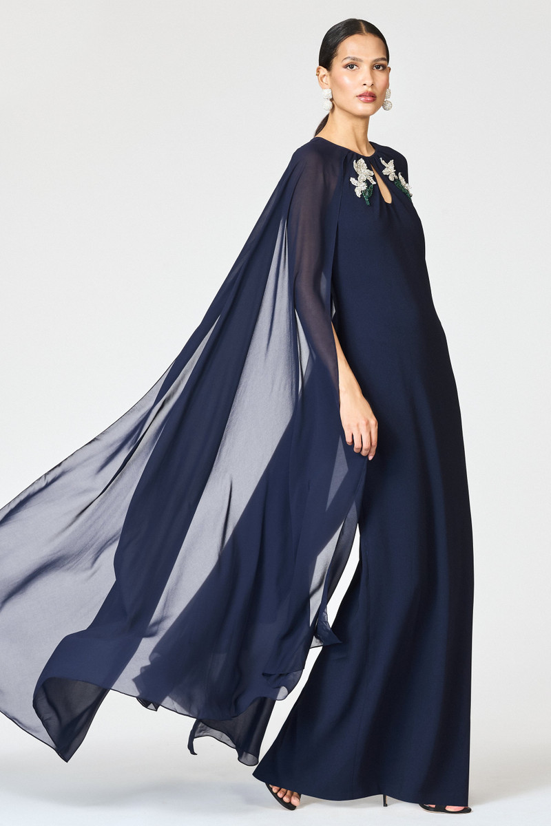 SACHIN & BABI EMBELLISHED COLLEEN GOWN - MIDNIGHT outlook