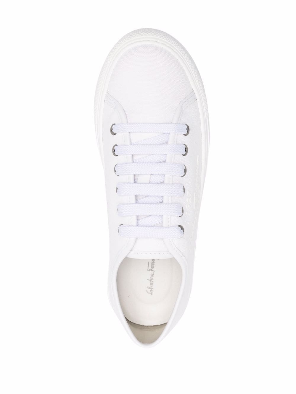 embossed-logo low-top sneakers - 4